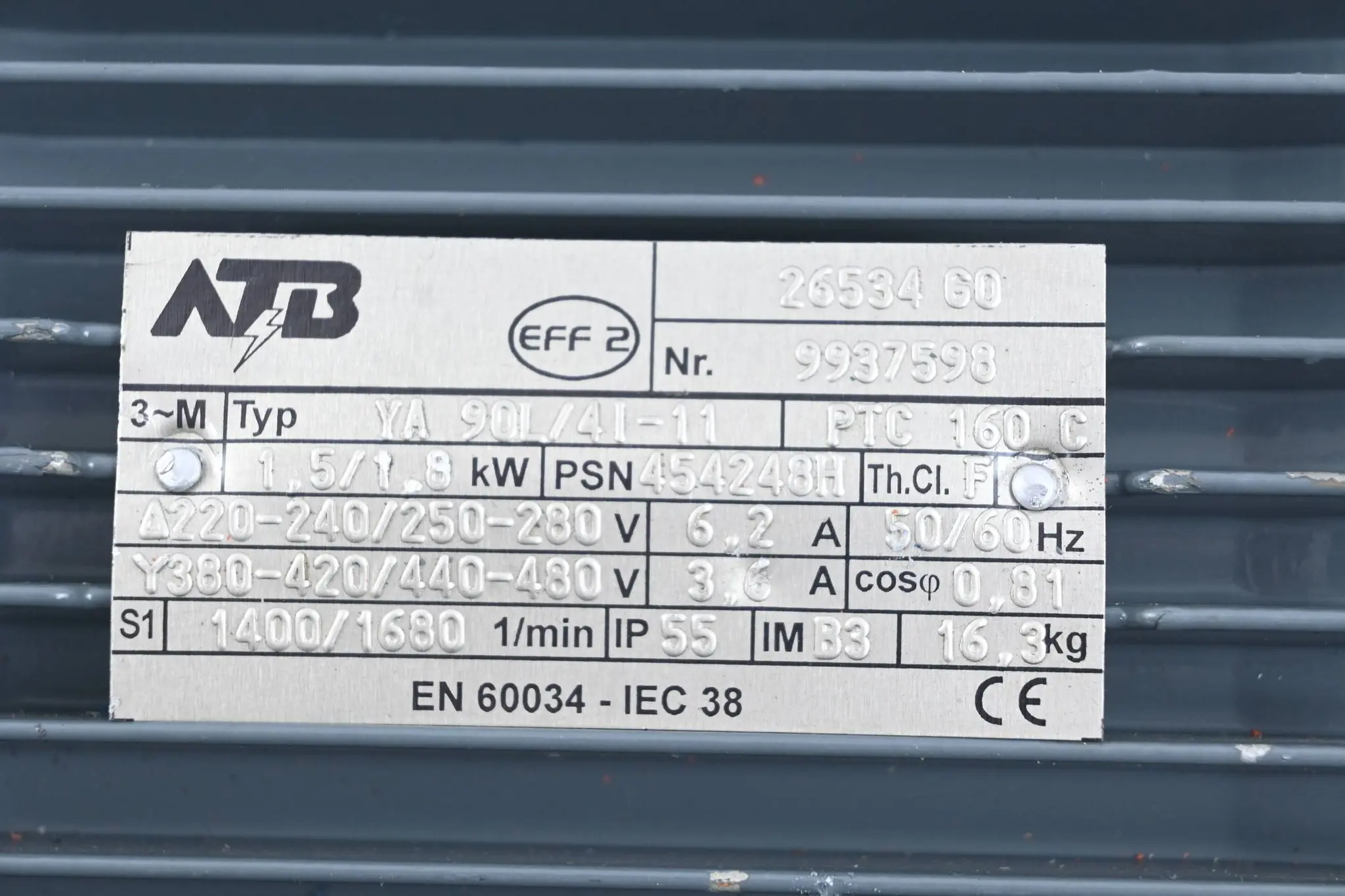 Produktfoto 1 von ATB 3~ Elektromotor YA 90L/41-11 ( 1,5/1,8 kW )