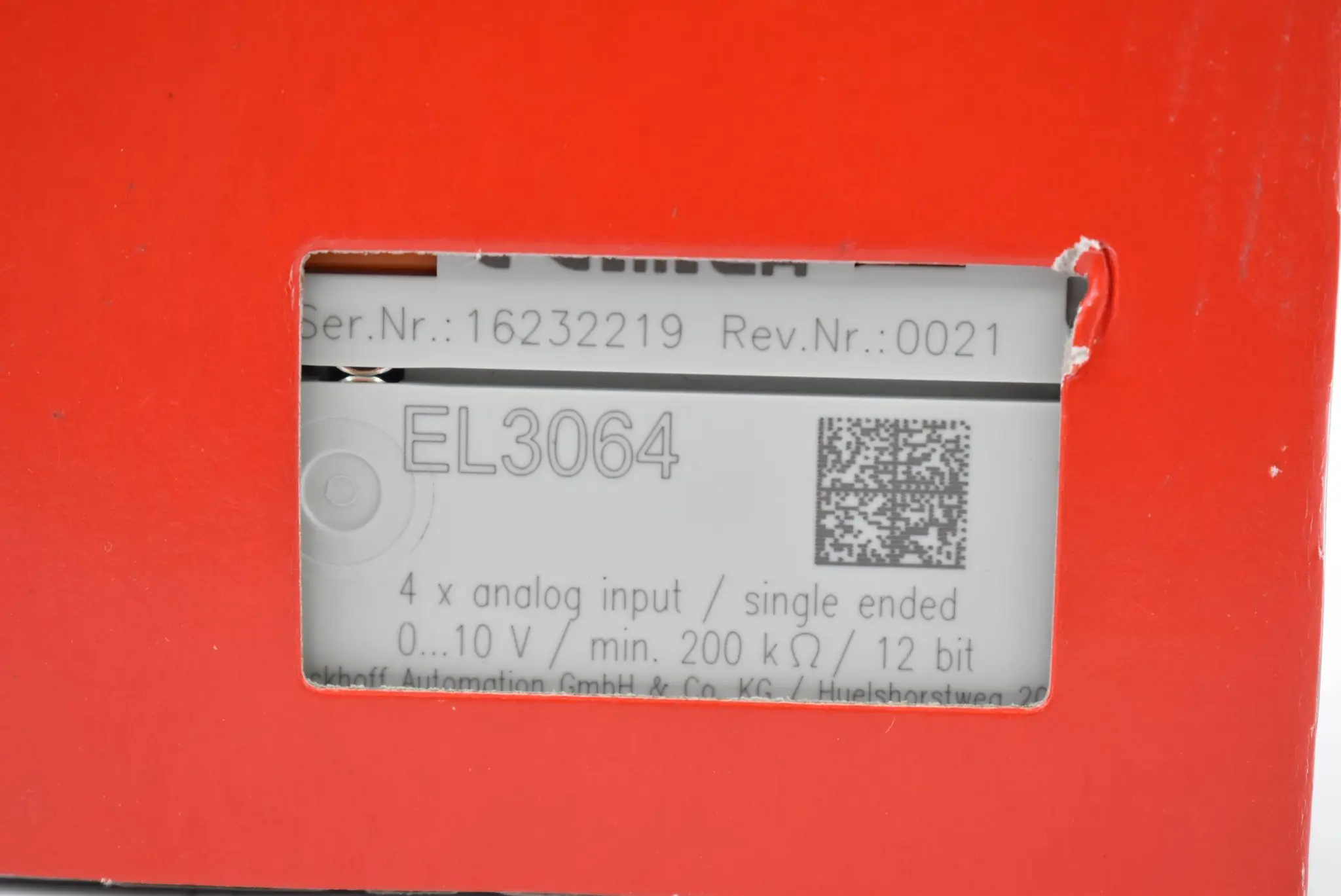 Produktfoto 1 von Beckhoff EtherCAT-Klemme 4-Kanal-Analog-Eingang 0-10V 12Bit EL3064 ( EL 3064 )
