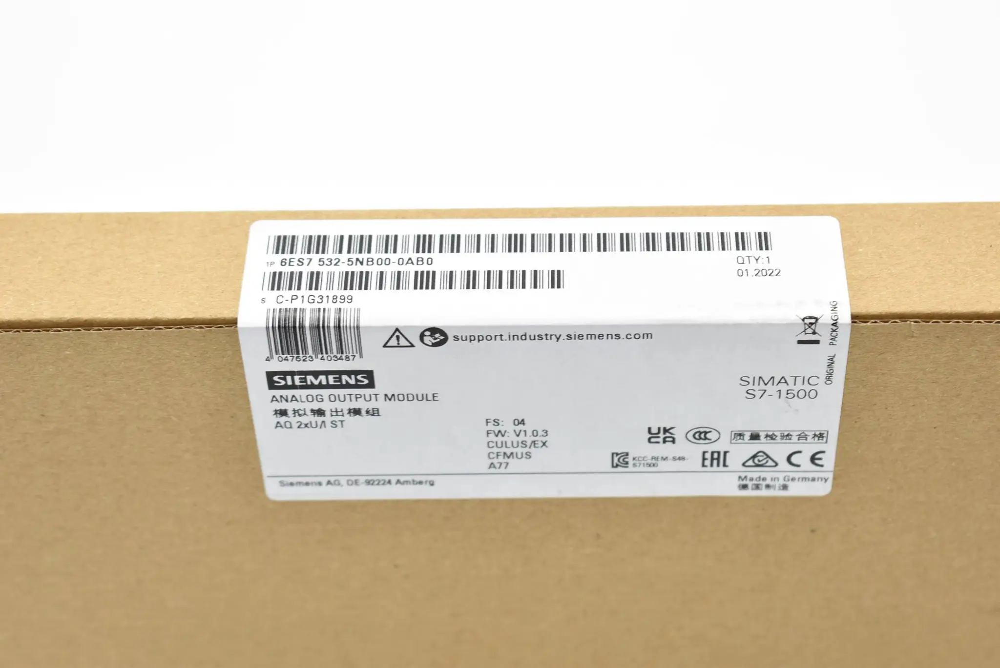 Produktfoto 1 von Siemens simatic S7-1500 SM 532 6ES7 532-5NB00-0AB0 ( 6ES7532-5NB00-0AB0 ) FS.04