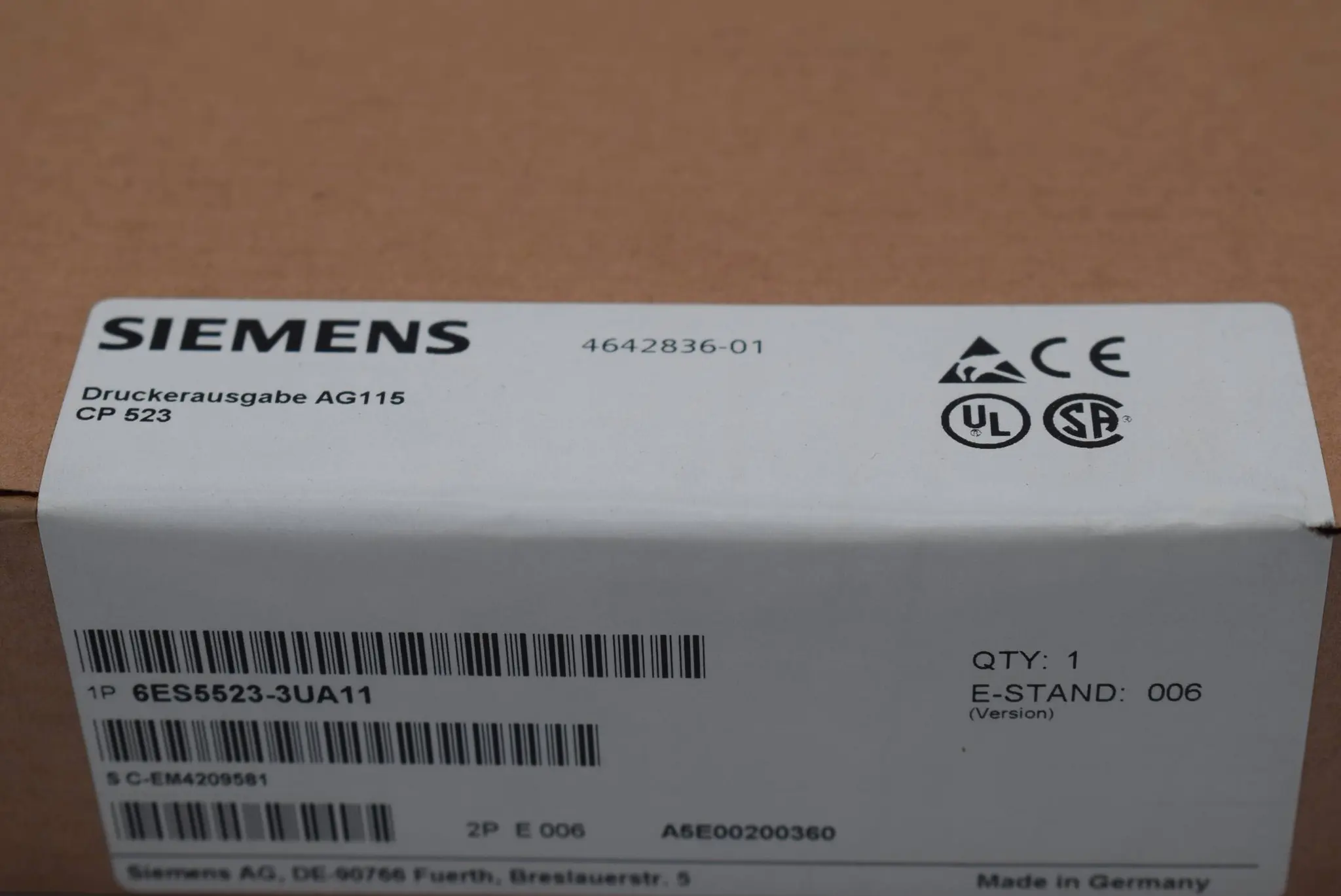 Produktfoto 1 von Siemens simatic Druckerausgabe AG115 CP 523 6ES5523-3UA11 ( 6ES5 523-3UA11 ) E.6