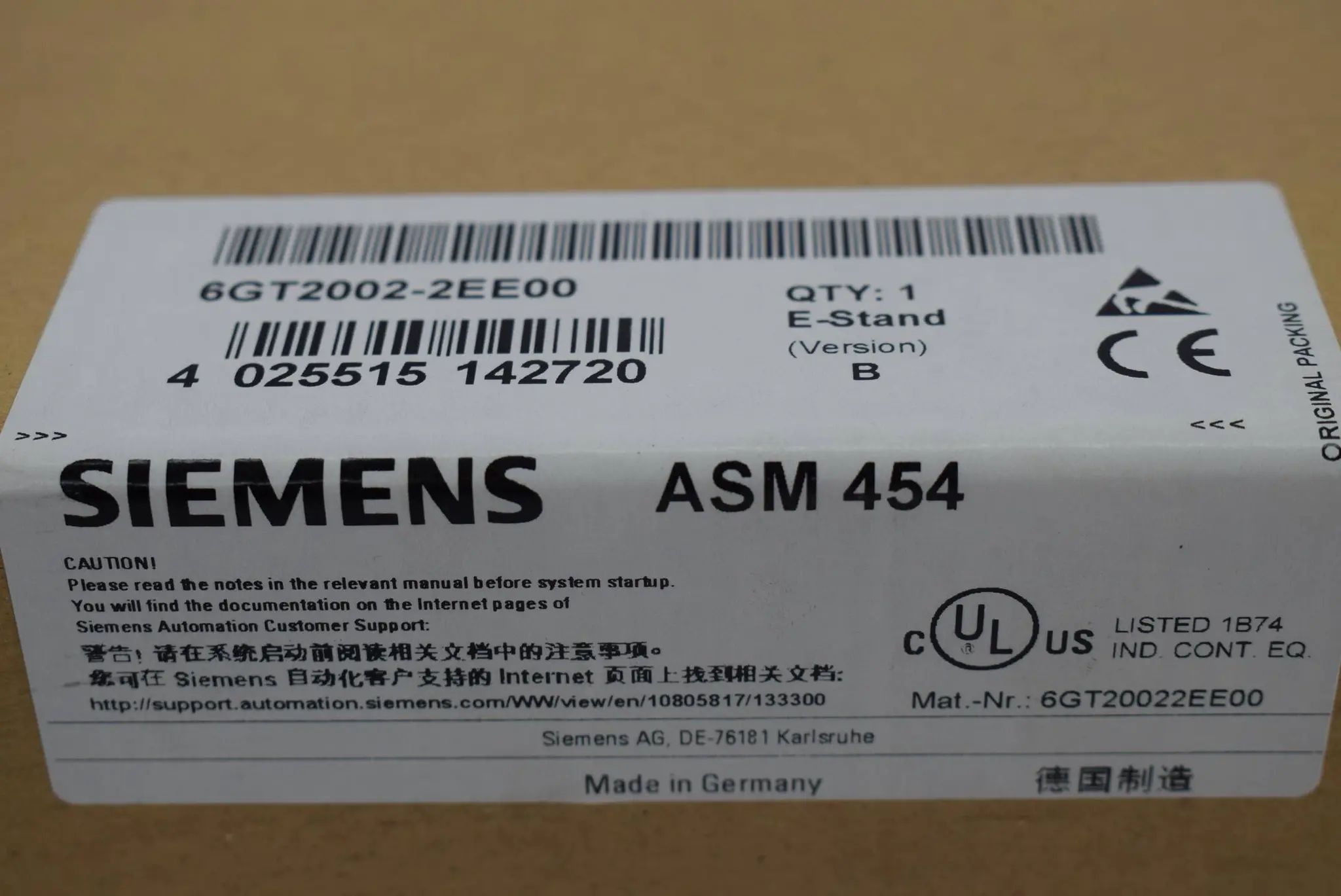 Produktfoto 1 von Siemens ASM 454 6GT2002-2EE00 ( 6GT2 002-2EE00 ) VB