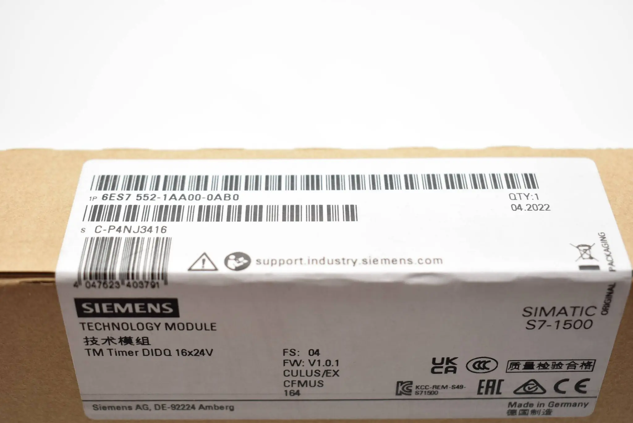 Produktfoto 1 von Siemens simatic S7-1500 TM 6ES7 552-1AA00-0AB0 ( 6ES7552-1AA00-0AB0 ) FS.04