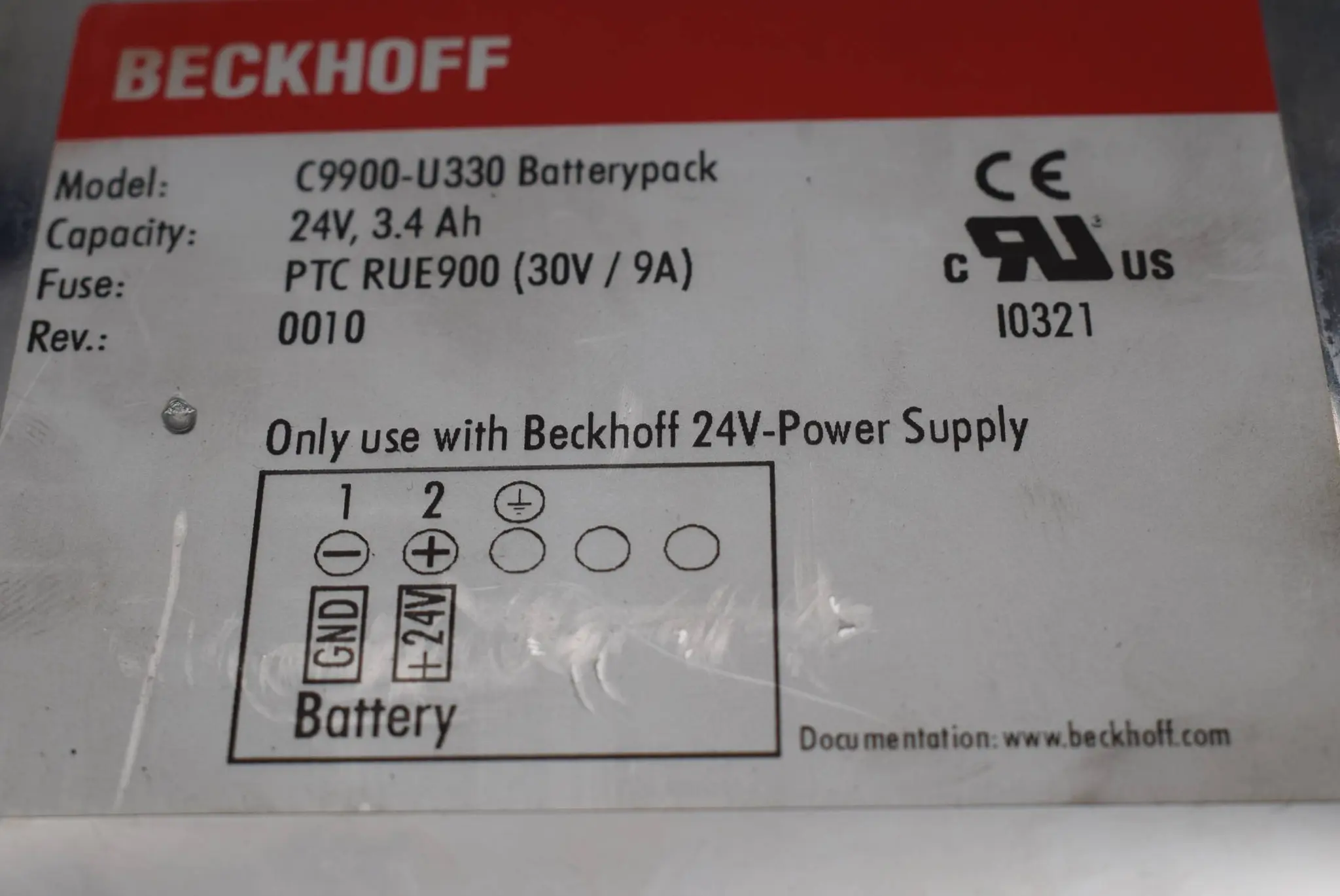 Produktfoto 1 von Beckhoff C9900-U330 Batterypack 24V, 3.4 Ah