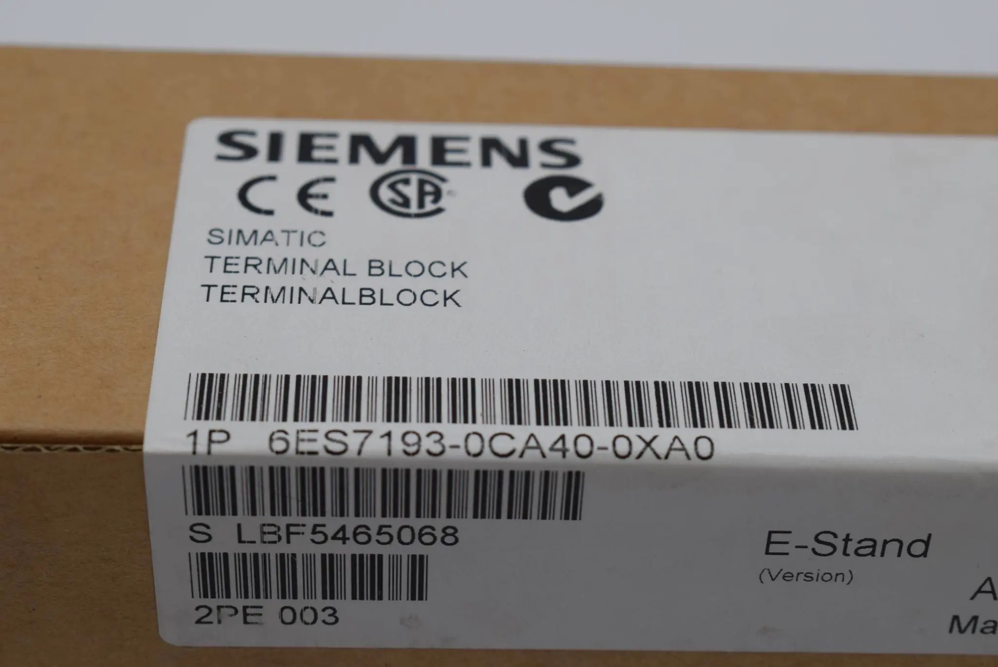 Produktfoto 1 von Siemens Simatic Terminal Block 6ES7193-0CA40-0XA0 (  6ES7 193-0CA40-0XA0 ) E.3