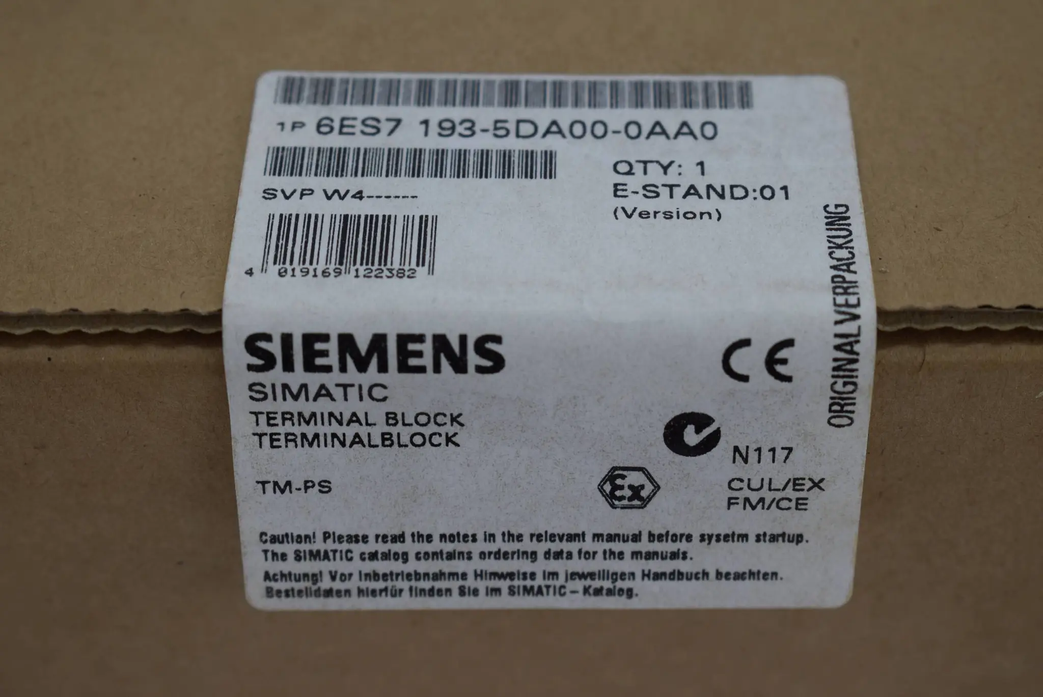 Produktfoto 1 von Siemens simatic DP Terminalblock 6ES7 193-5DA00-0AA0 ( 6ES7193-5DA00-0AA0 ) E.01