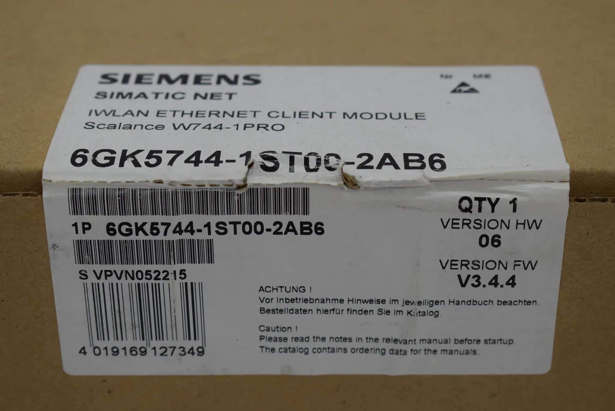 Produktfoto 1 von Siemens simatic Net Iwlan 6GK5744-1ST00-2AB6 ( 6GK5 744-1ST00-2AB6 ) V. 06