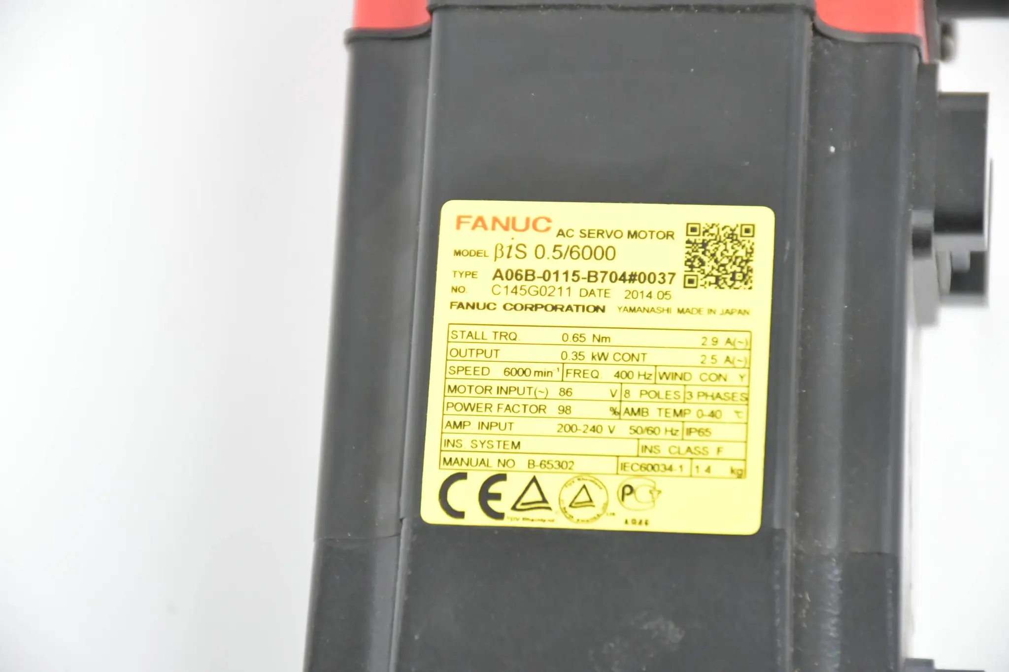 Produktfoto 1 von Fanuc LTD. AC Servo Motor A06B-0115-B704#0037