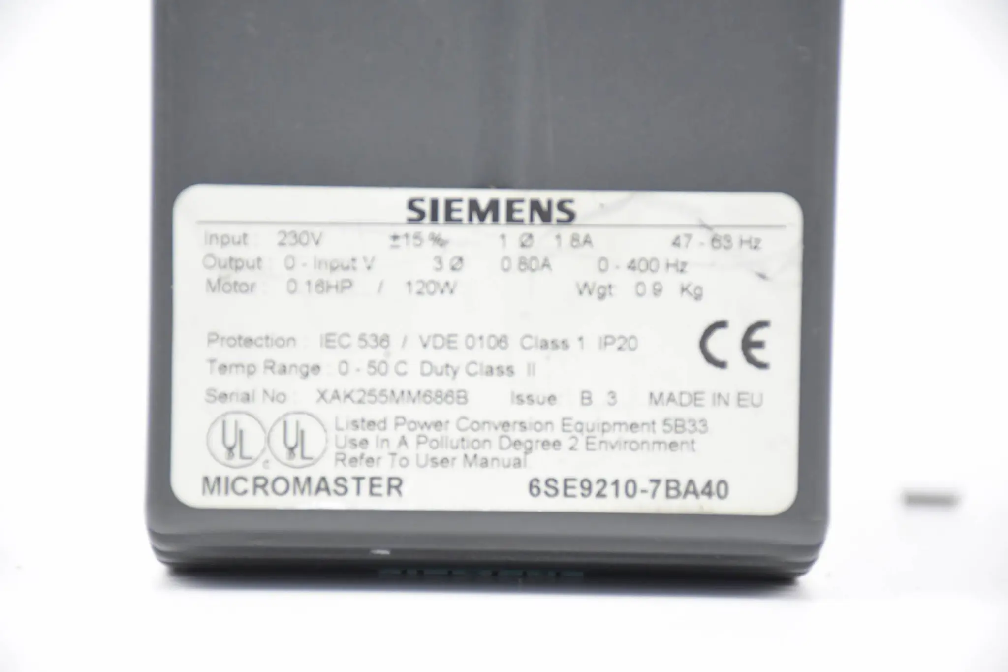 Produktfoto 1 von Siemens Micromaster 6SE9210-7BA40 ( 6SE9 210-7BA40 )