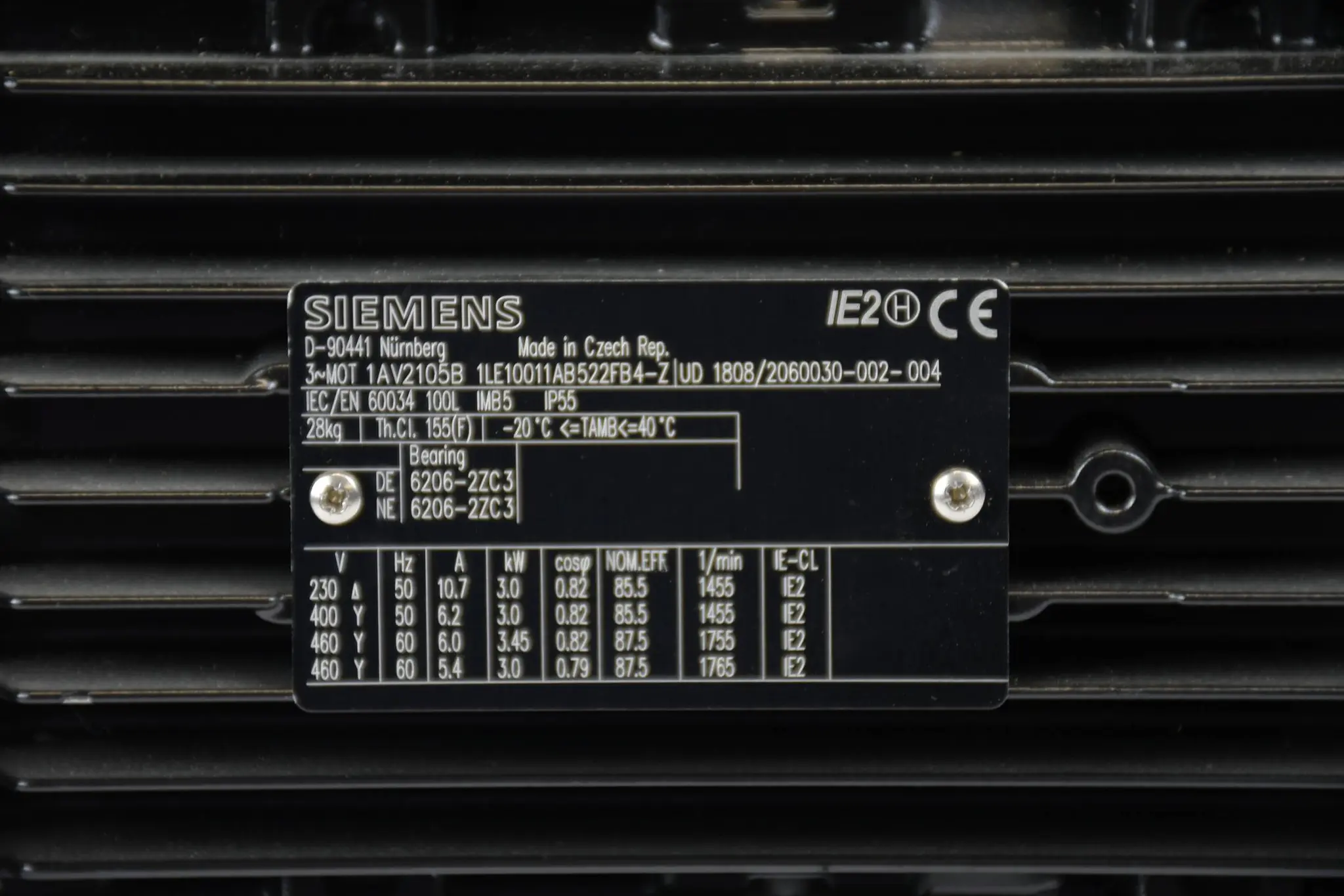 Produktfoto 1 von Siemens simotics Niederspannungmotor ( 1LE10011AB522FB4-Z ) 1LE1001-1AB52-2FB4-Z