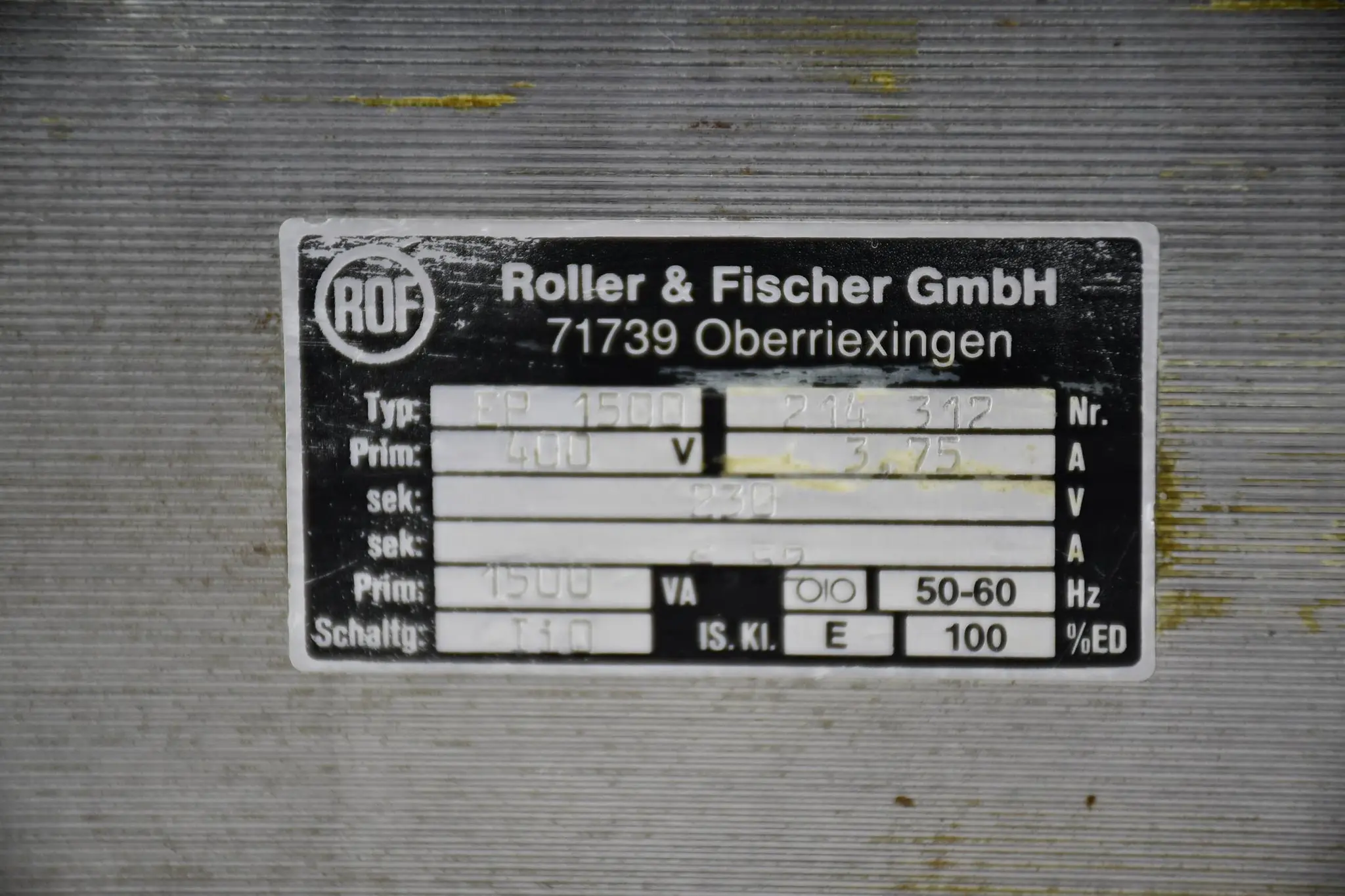 Produktfoto 1 von Roller & Fischer Einphasen Transformator EP 1500 ( EP1500 ) 010 017 0000