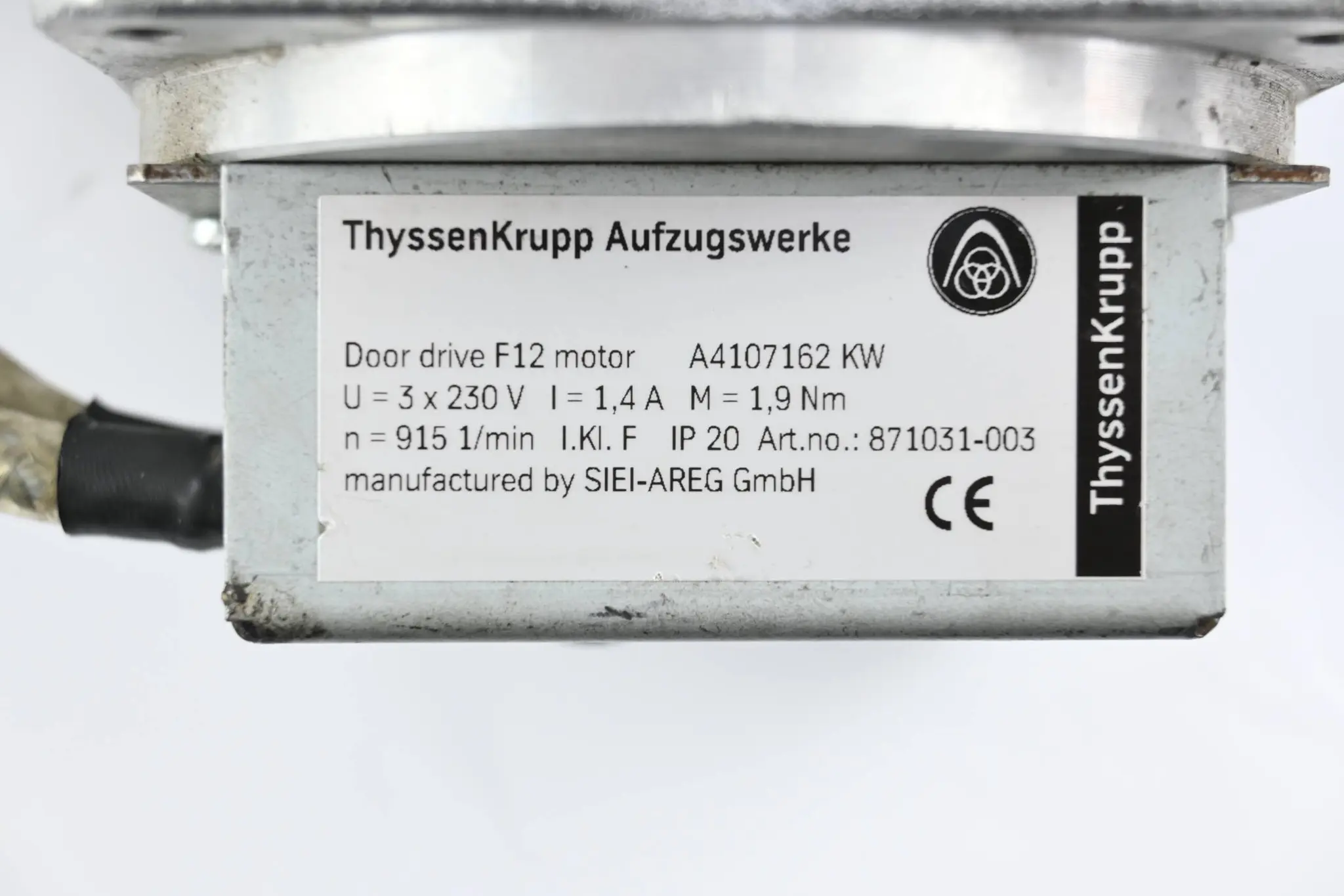 Produktfoto 1 von ThyssenKrupp Türantriebsmotor A4107162 KW ( 871031-003 )