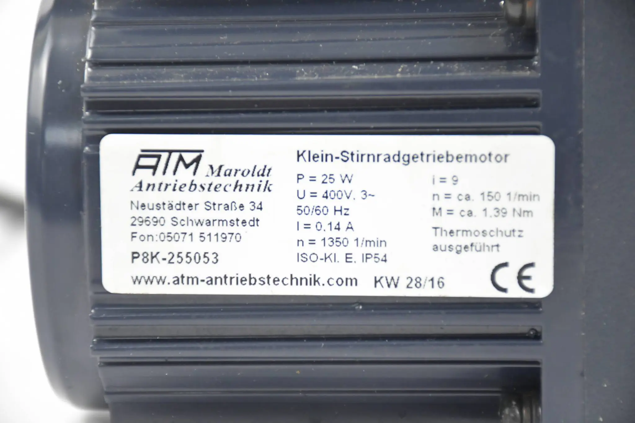 Produktfoto 1 von ExceM Klein-Stirnradgetriebemotor E8I25PSLTB-212 inkl. E8HK009B