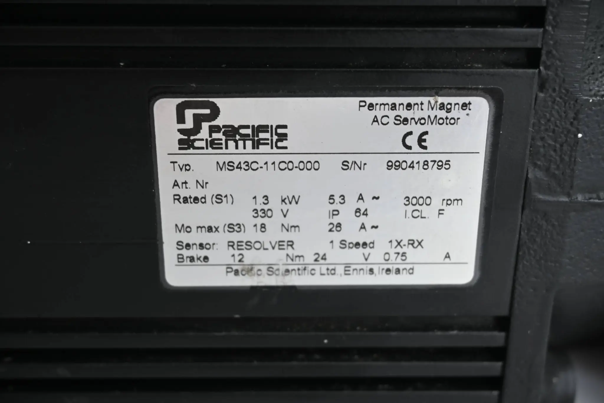 Produktfoto 1 von Pacific Scientific AC Servo Motor MS43C-11C0-000