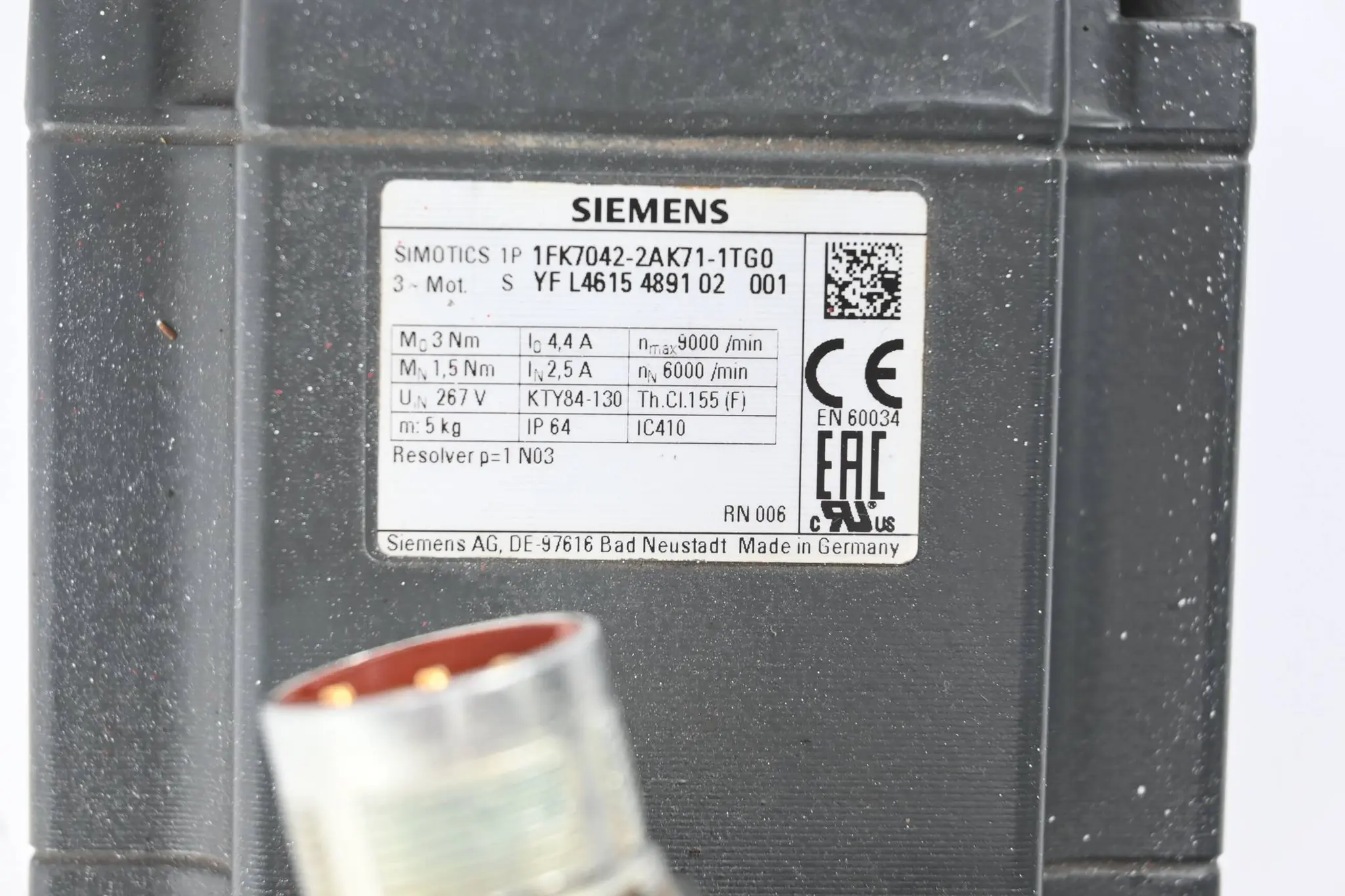 Produktfoto 1 von Siemens Simotics S Synchronmotor 1FK7042-2AK71-1TG0 ( 1FK7 042-2AK71-1TG0 )