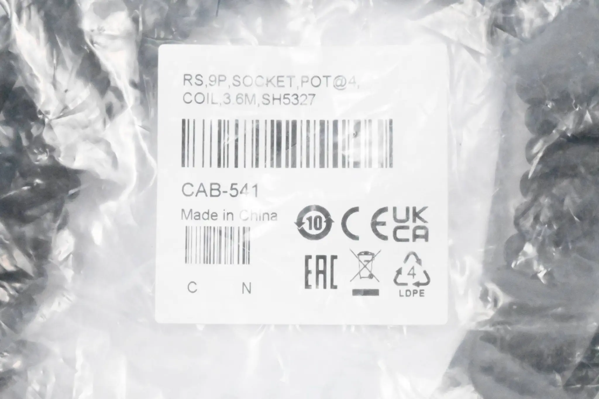 Produktfoto 1 von Datalogic CAB-541 RS,9P, SOCKET, POT@4, COIL, 3,6m ( SH5327 )