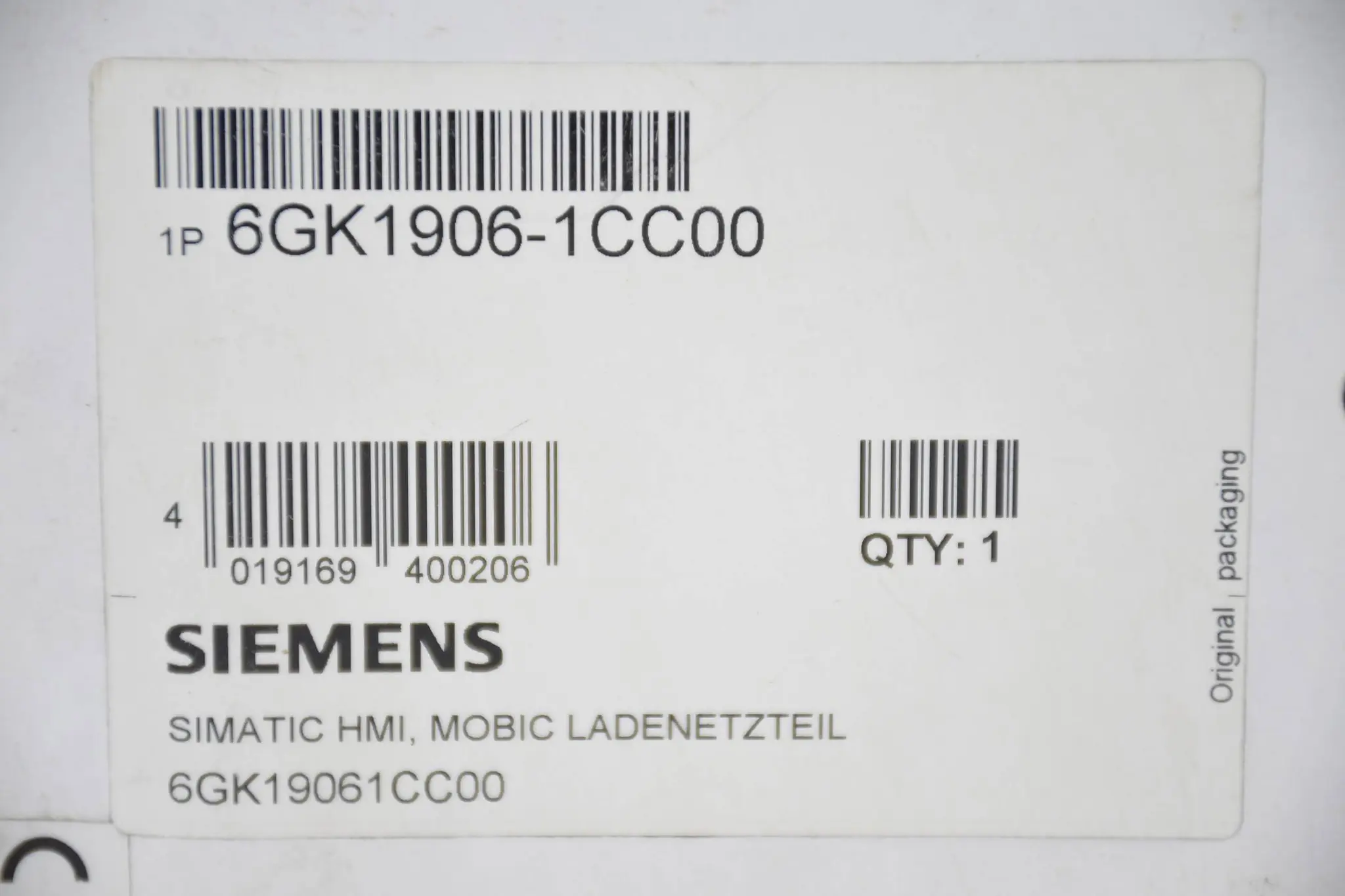 Produktfoto 1 von Siemens simatic NET HMI Mobic T8 Ladenetzteil 6GK1906-1CC00 ( 6GK19061CC00 )