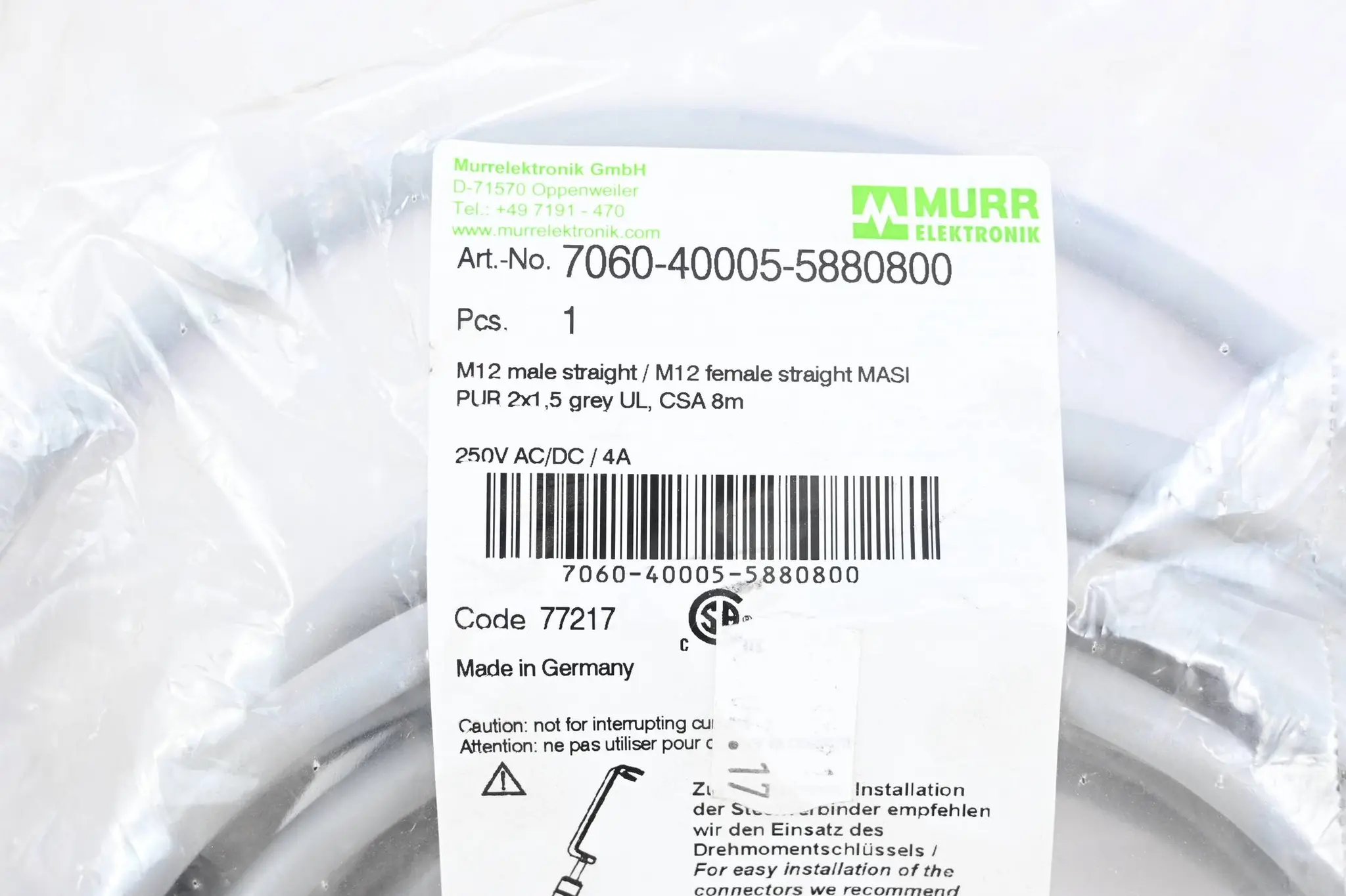 Produktfoto 1 von Murr Elektronik AS-Interface Kabel 7060-40005-5880800 ( 8m )