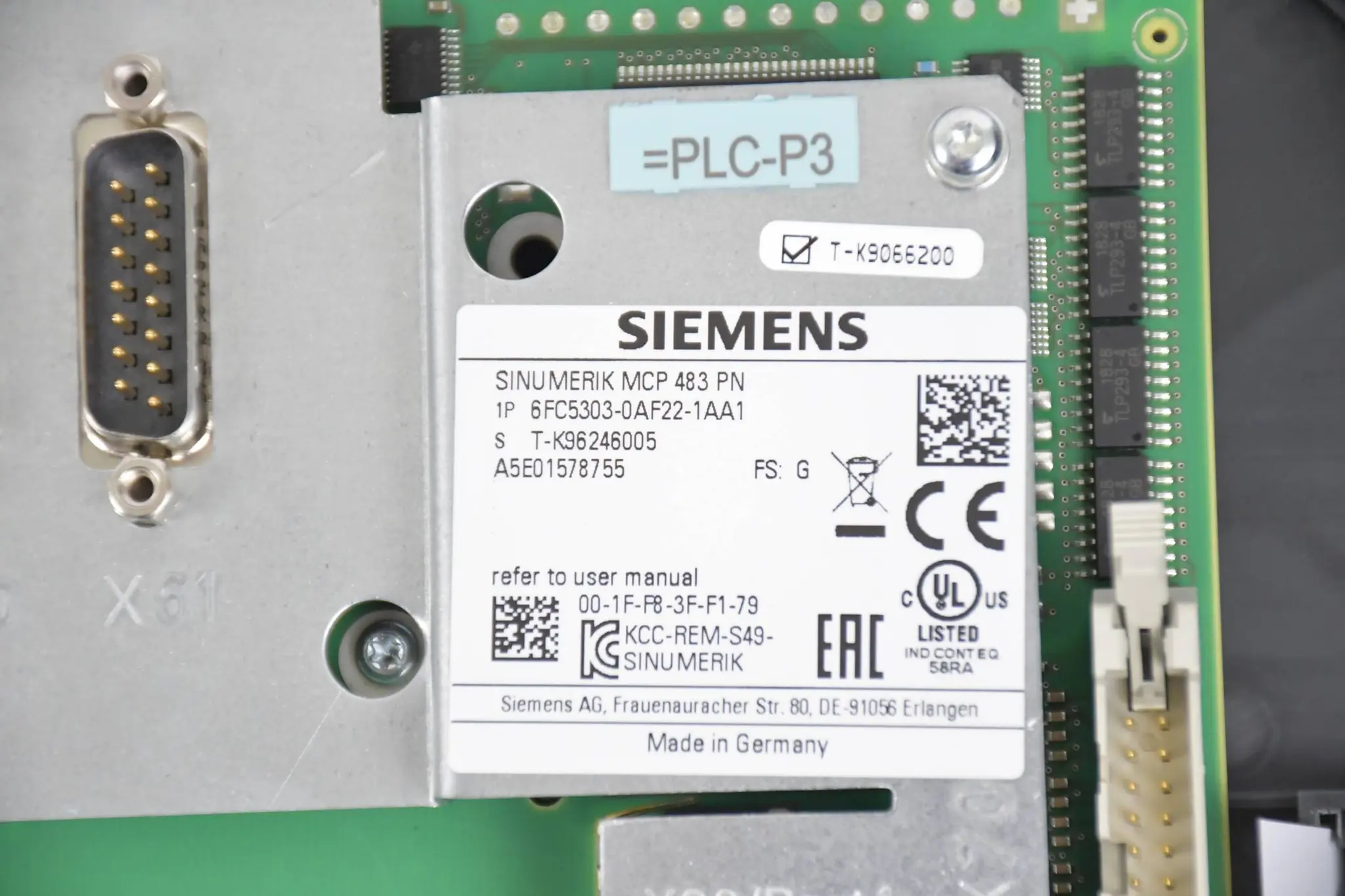 Produktfoto 1 von Siemens Sinumerik MCP 483 6FC5303-0AF22-1AA1 ( 6FC5 303-0AF22-1AA1 ) E.G