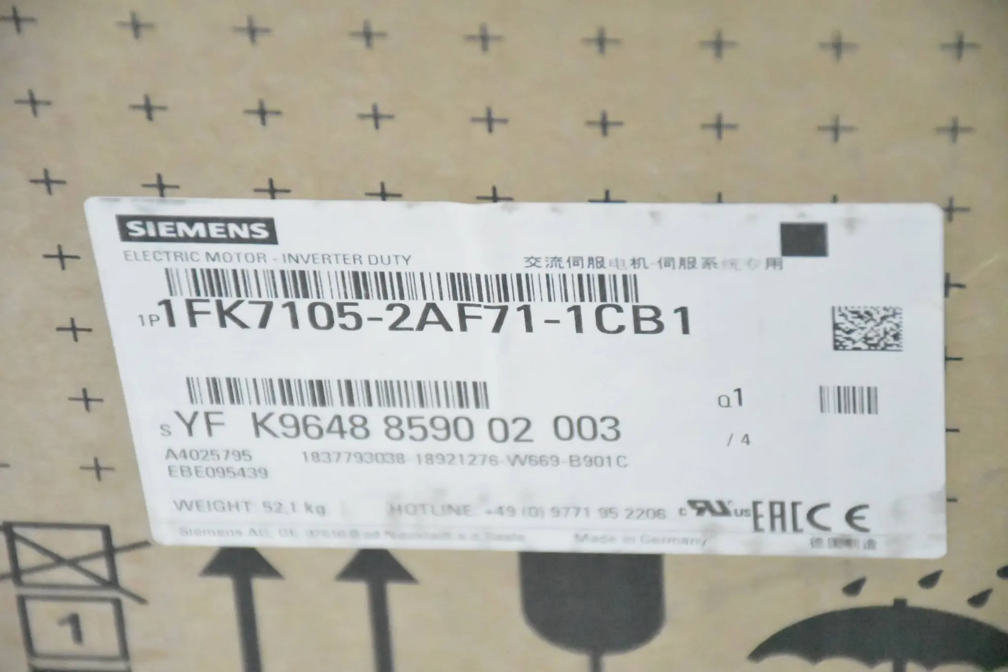 Produktfoto 1 von Siemens Simotics S Synchronmotor 1FK7105-2AF71-1CB1 ( 1FK7 105-2AF71-1CB1 )