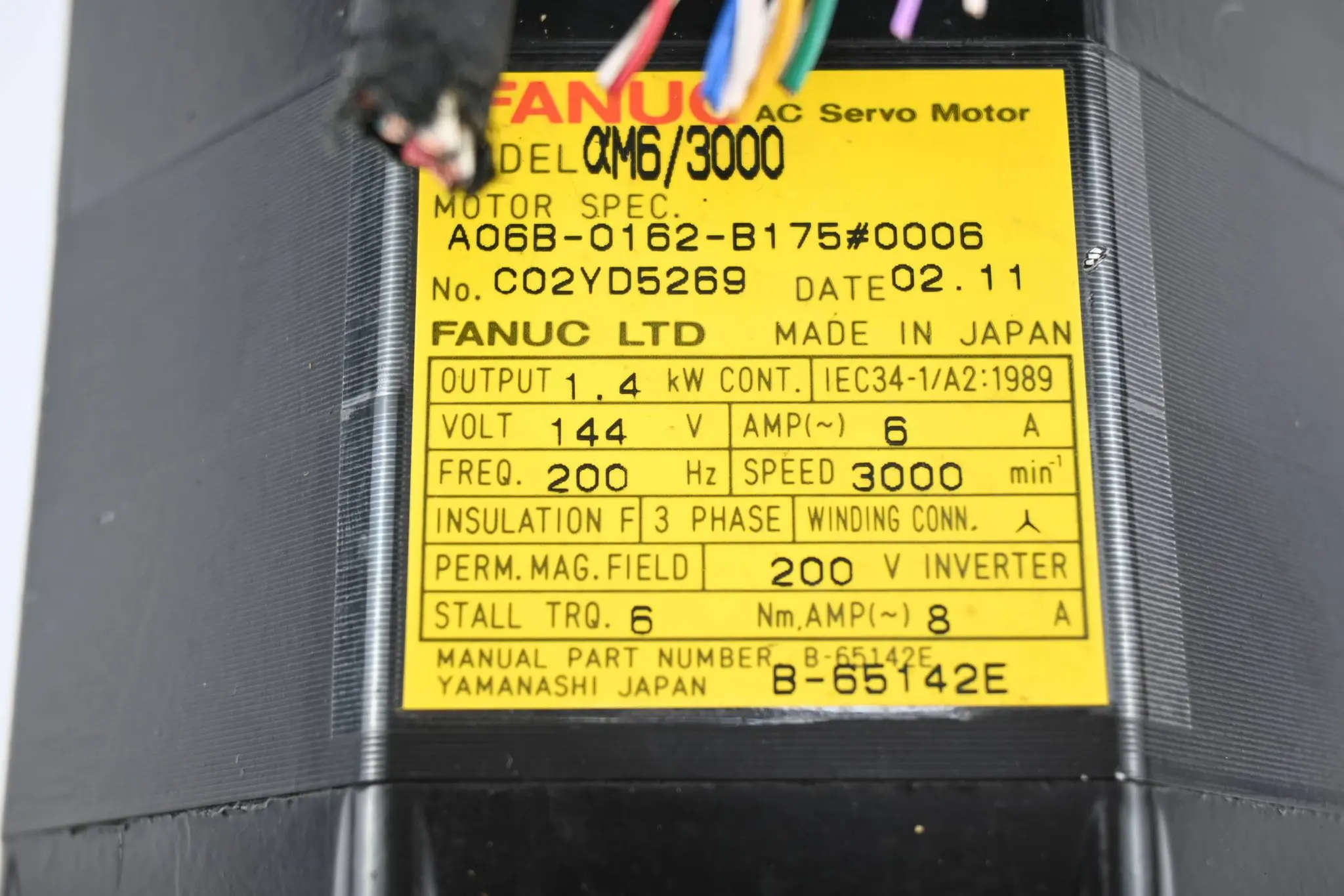 Produktfoto 1 von Fanuc AC Servomotor A06B-0162-B175#0006