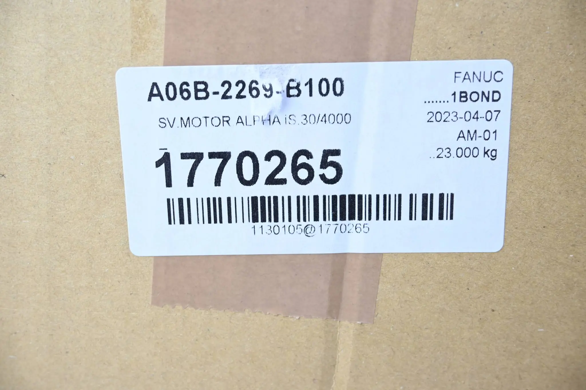 Produktfoto 1 von Fanuc AC Servo Motor A06B-2269-B100