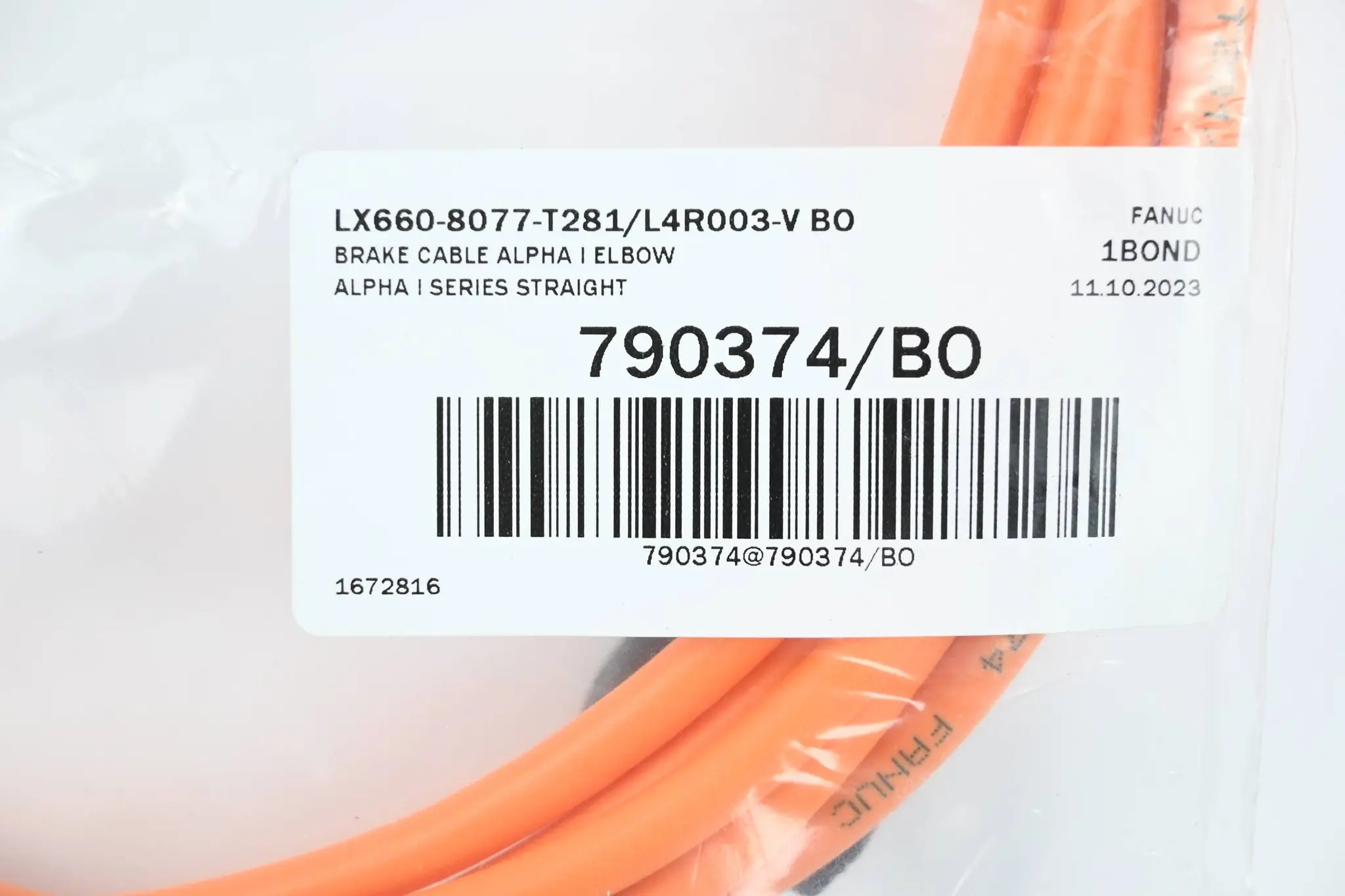 Produktfoto 1 von Fanuc Bremskabel Alpha I Elbow LX660-8077-T281/L4R003-V BO ( 790374/BO )