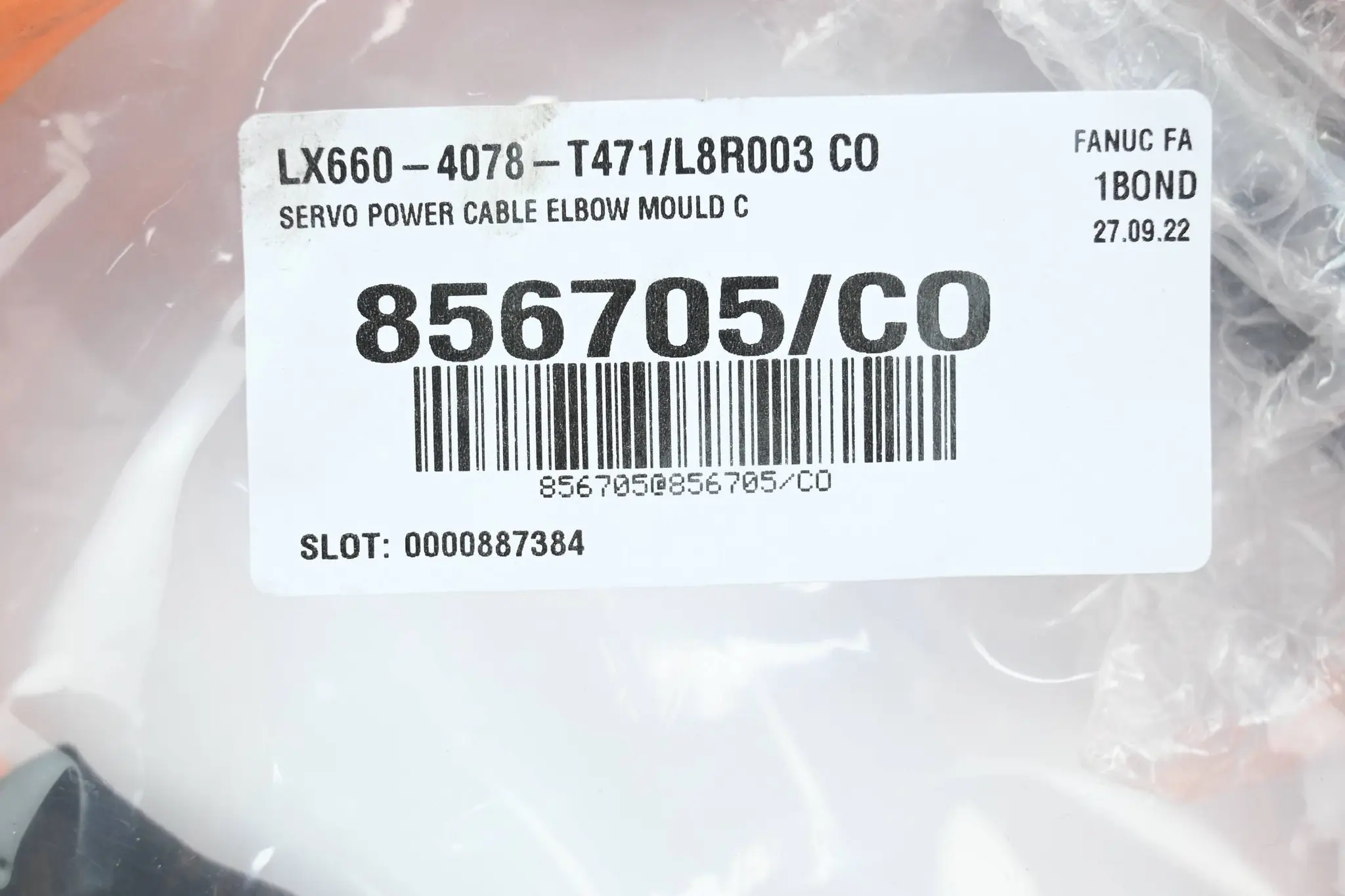 Produktfoto 1 von Fanuc Servo Power Kabel Elbow Mould C LX660-4078-T471/L8R003 CO ( 856705/CO )