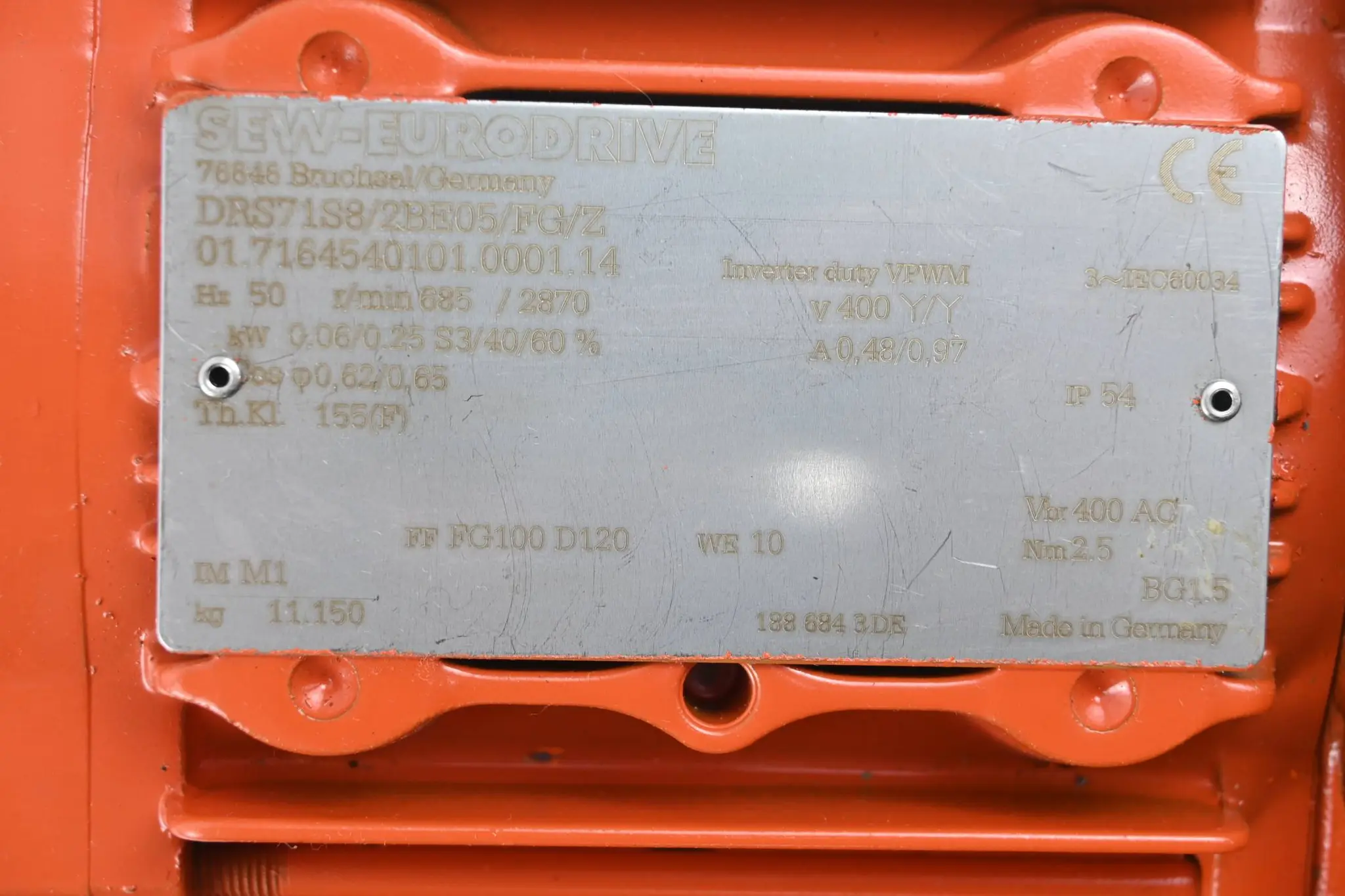 Produktfoto 1 von SEW Eurodrive Getriebemotor DRS71S8/2BE05/FG/Z ( DRS71 S8/2BE05/FG/Z )