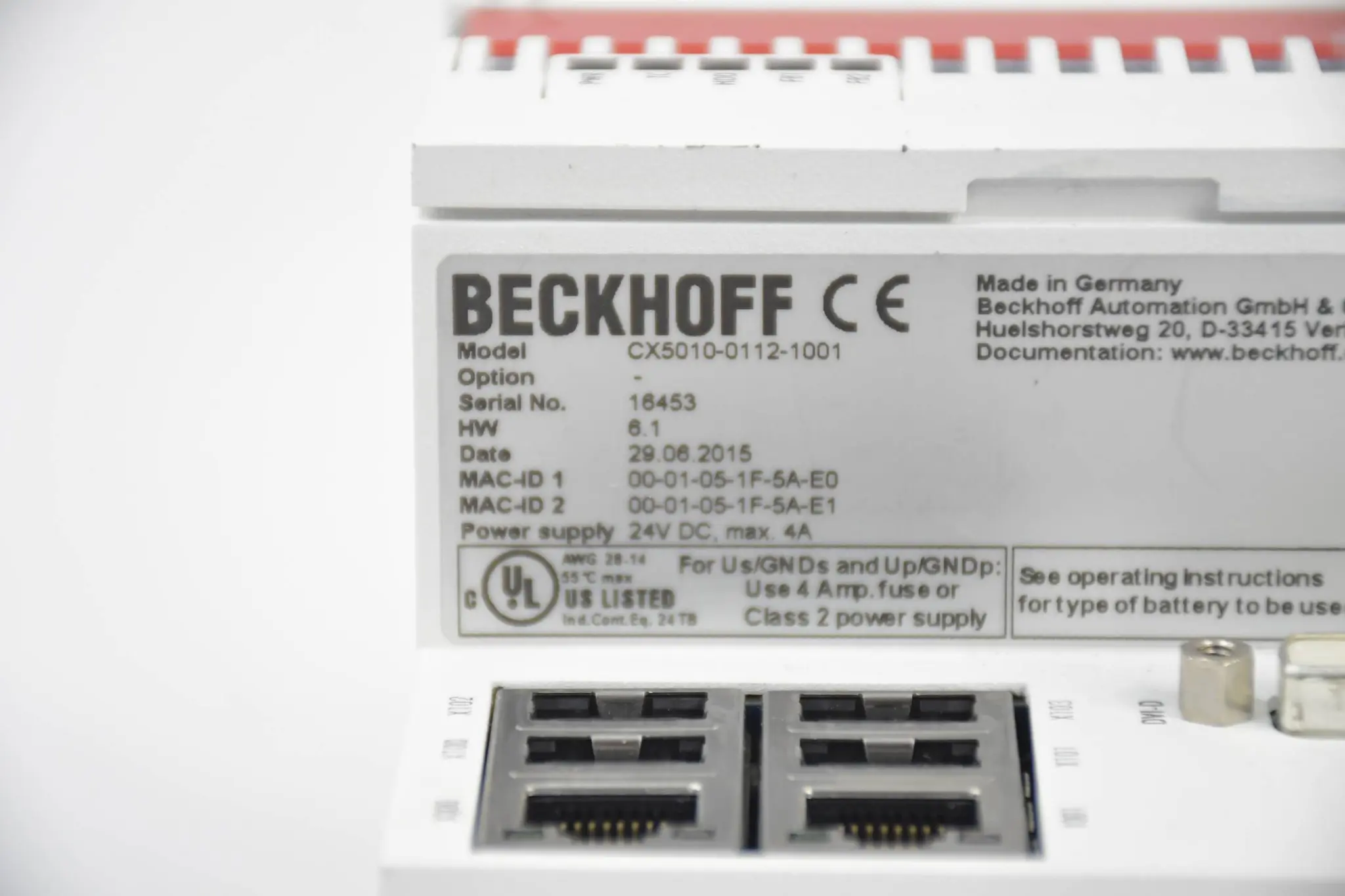 Produktfoto 1 von Beckhoff CPU Modul Embedded-PC CX5010 CX5010-0112-1001