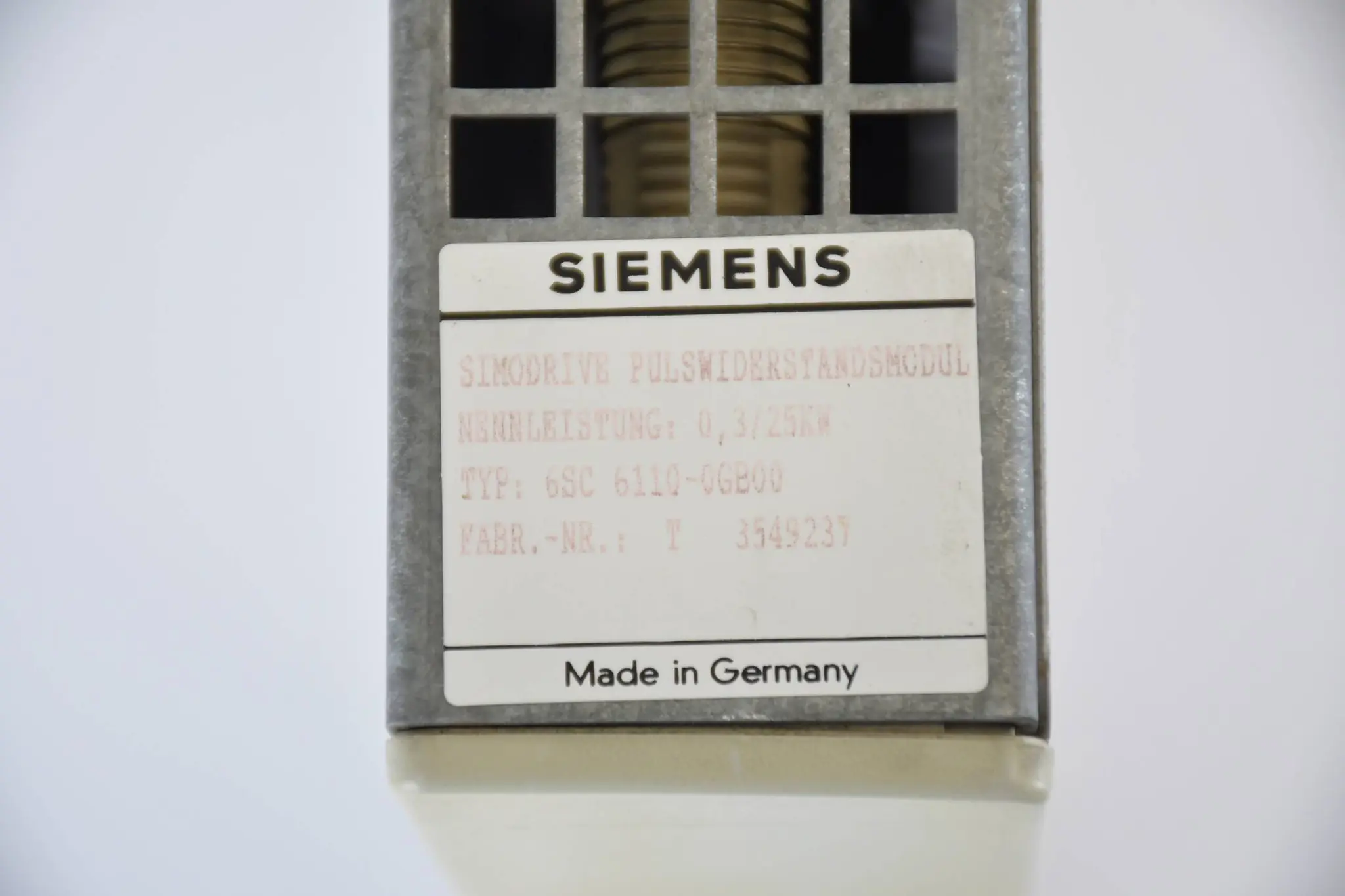 Produktfoto 1 von Siemens simodrive 611 Pulswiderstandsmodul 6SC 6110-0GB00 ( 6SC6110-0GB00 )
