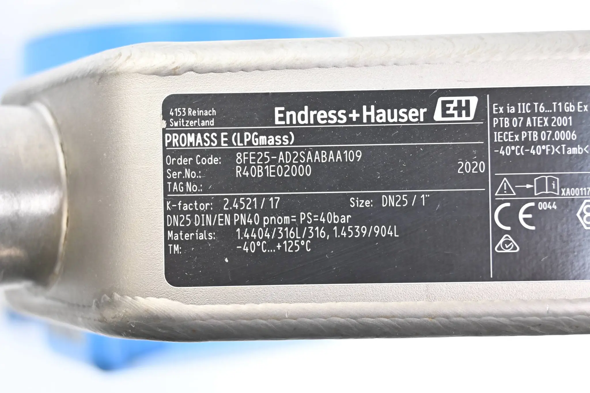 Produktfoto 1 von Endress + Hauser Promass E Durchflussmessgerät 8FE25-AD2SAABAA109