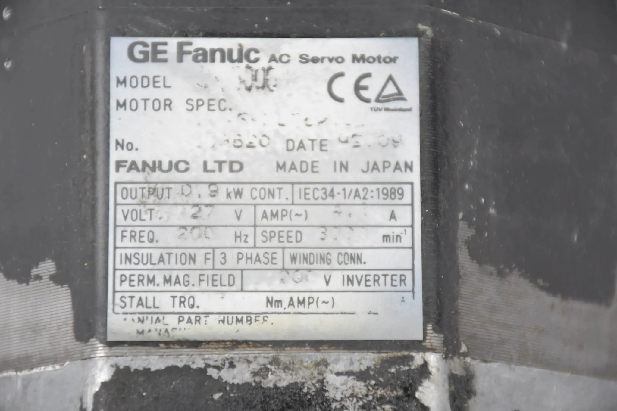 Produktfoto 1 von Fanuc AC Servomotor A290-0121-X006 27V 200Hz