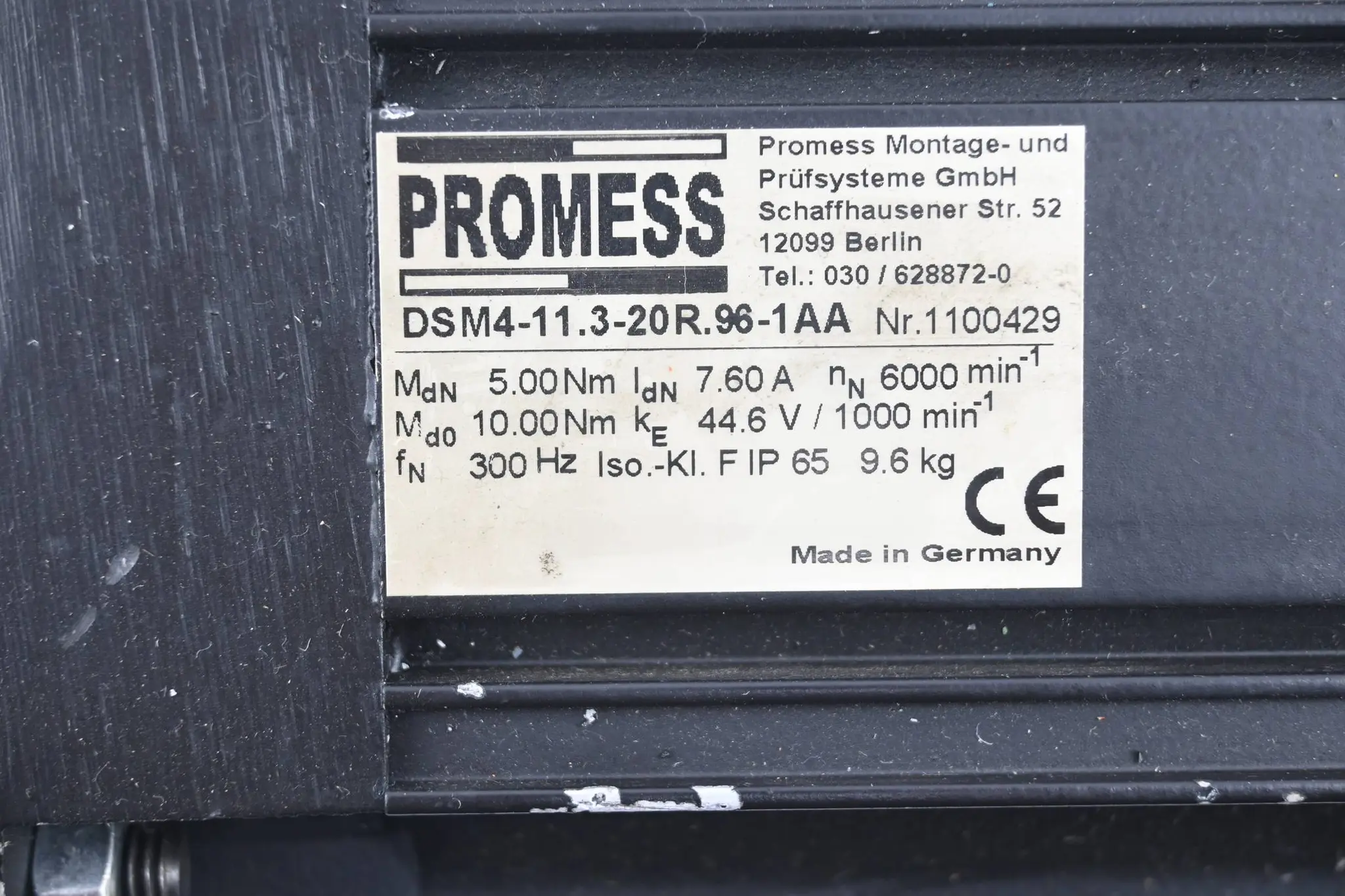 Produktfoto 1 von Promess Servomotor DSM4-11.3-20R.96-1AA inkl. Vogel Getriebe MPR 100 ( MPR100 )