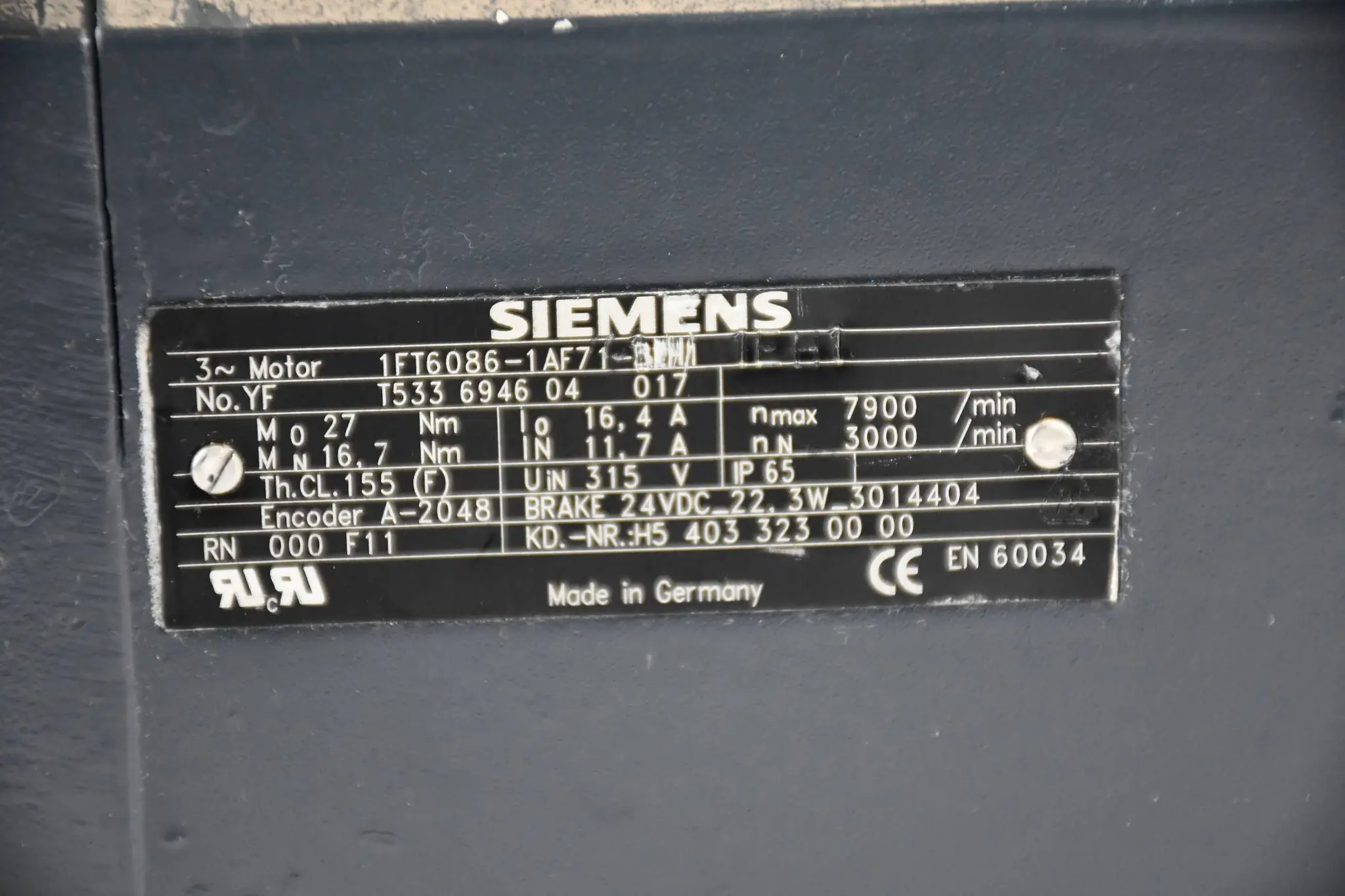 Produktfoto 1 von Siemens simotics S Synchronmotor 1FT6086-1AF71-1EH1 ( 1FT6 086-1AF71-1EH1 )