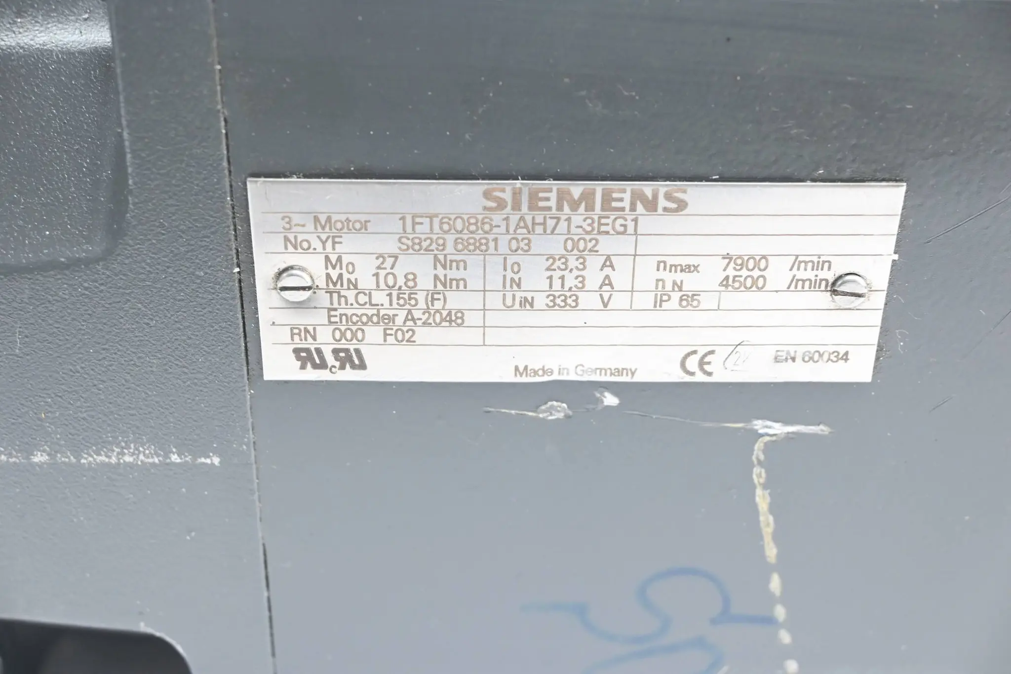 Produktfoto 1 von Siemens Simotics S Synchronservomotor 1FT6086-1AH71-3EG1 ( 1FT6 086-1AH71-3EG1 )