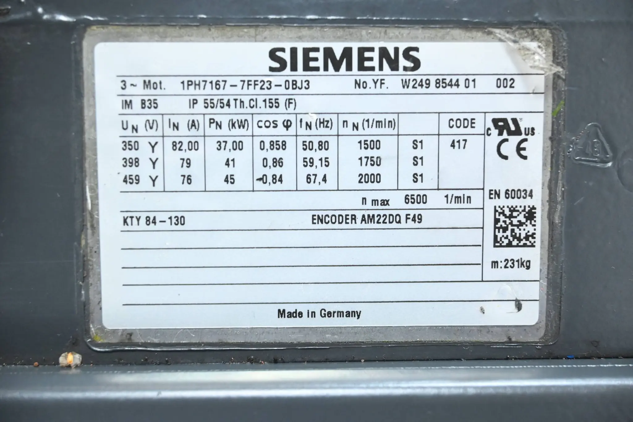 Produktfoto 1 von Siemens Simotics M Asynchronmotor 1PH7167-7FF23-0BJ3 ( 1PH7 167-7FF23-0BJ3 )