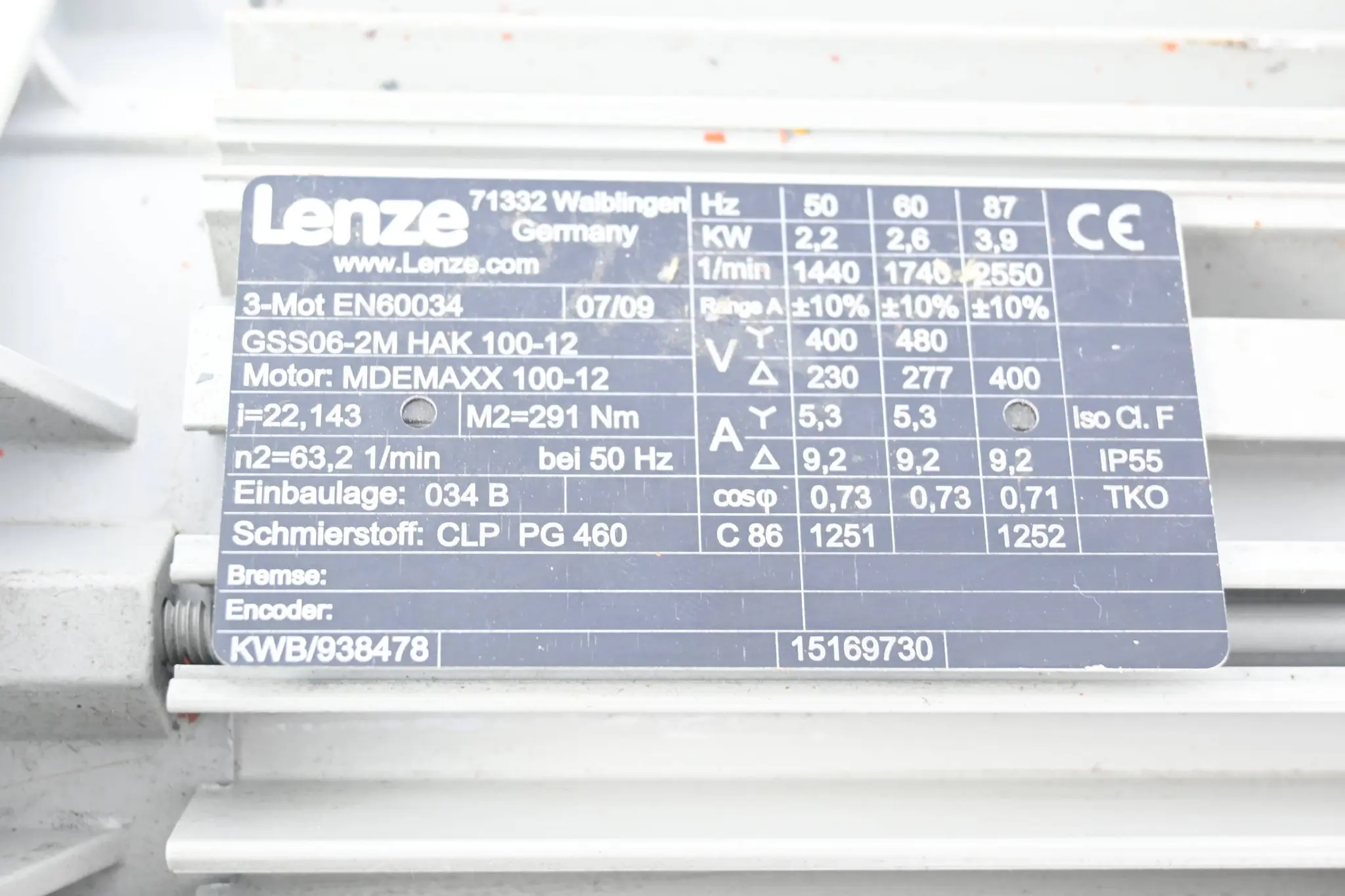 Produktfoto 1 von Lenze Getriebemotor GSS06-2M HAK 100-12 inkl. MDEMAXX 100-12