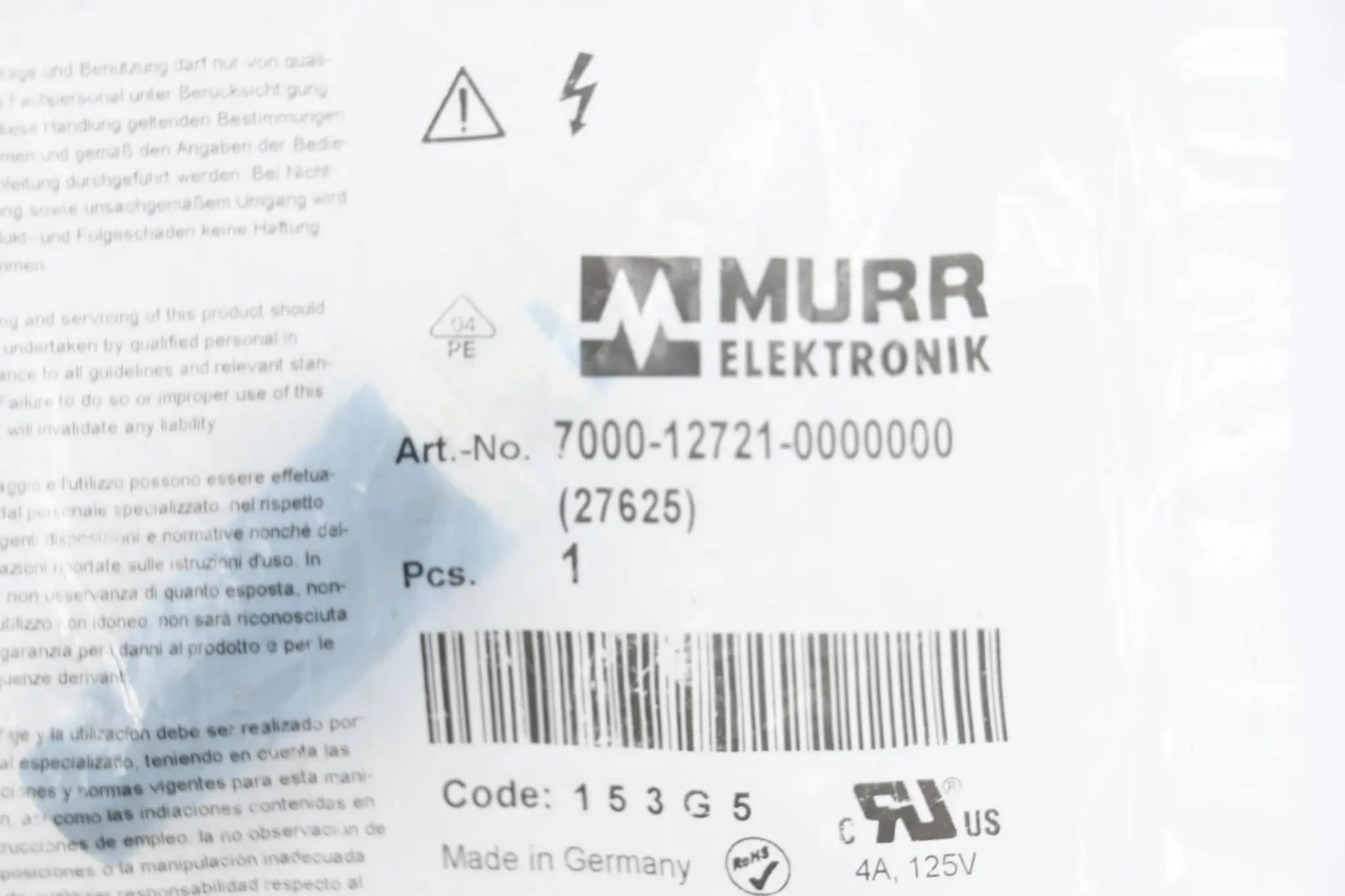 Produktfoto 1 von Murr Elektronik Schraubklemmanschluss 7000-12721-0000000 ( 27625 )