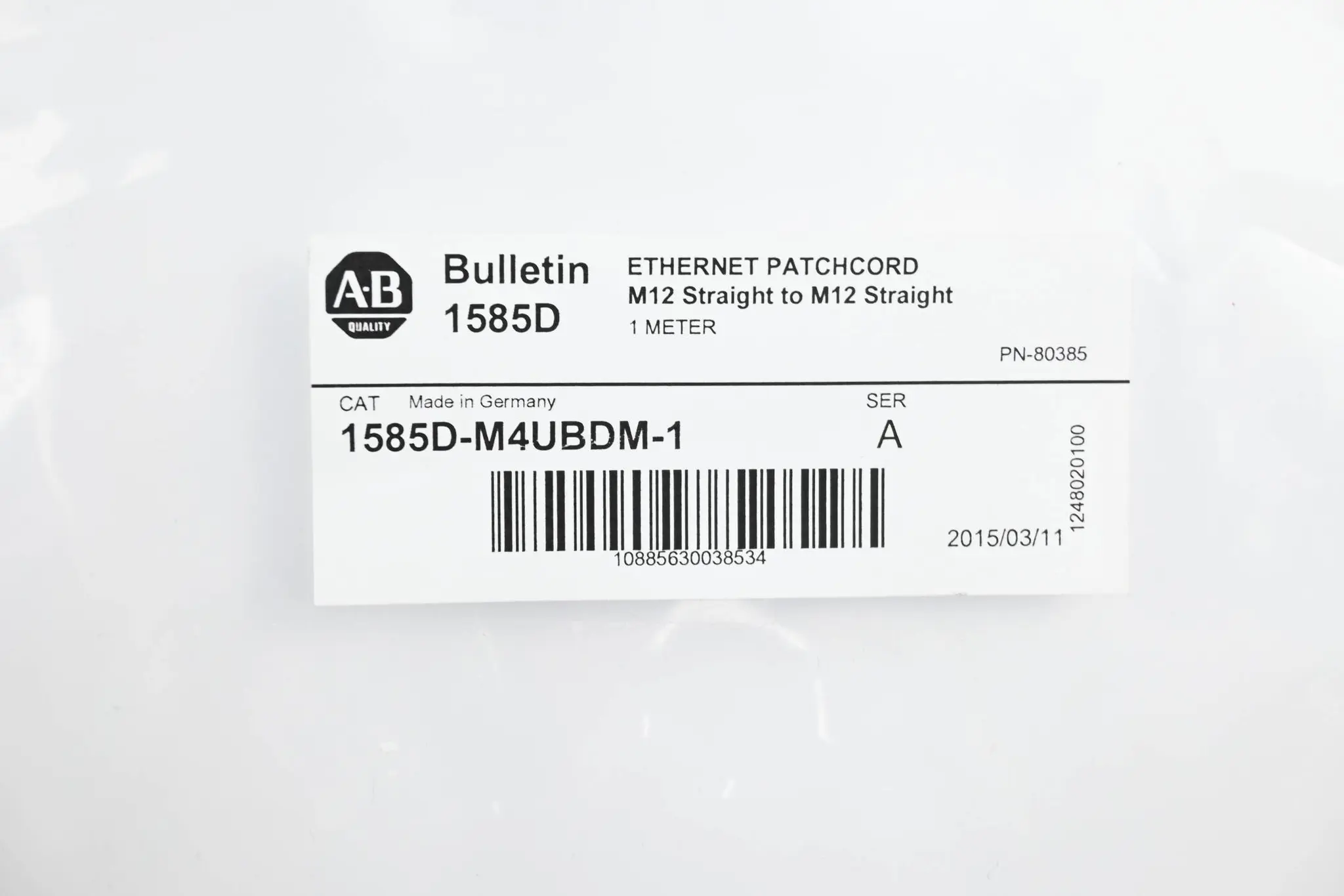Produktfoto 1 von Allen Bradley Ethernet-Patchkabel 1585D-M4UBDM-1 ( 1,0m )
