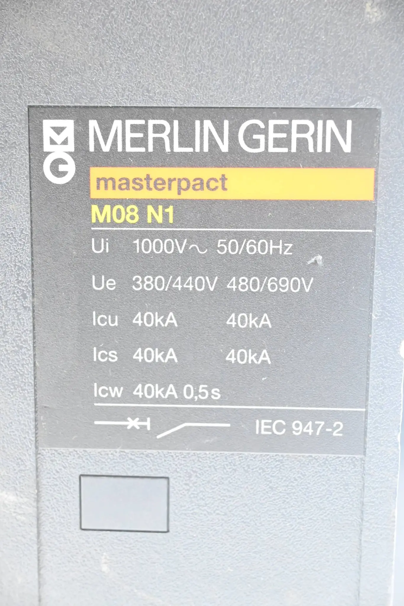 Produktfoto 1 von Merlin Gerin Leistungsschalter masterpact M08 N1 ( M08N1 )