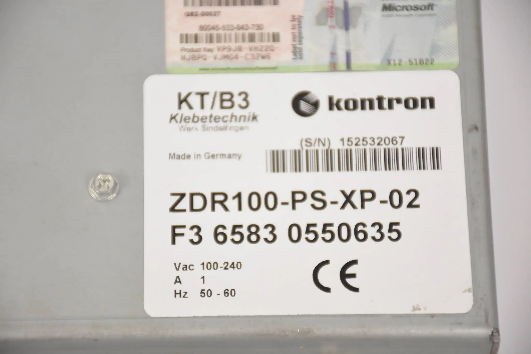 Produktfoto 1 von Kontron KT/B3 Operator Panel ZDR100-PS-XP-02 ( F3 6583 0550635 )