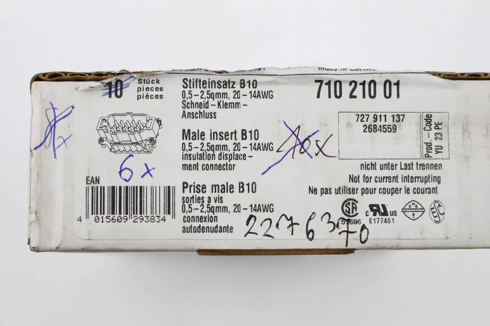 Produktfoto 1 von Walther Procon Steckverbinder 710 210 01 16A 500V 600V