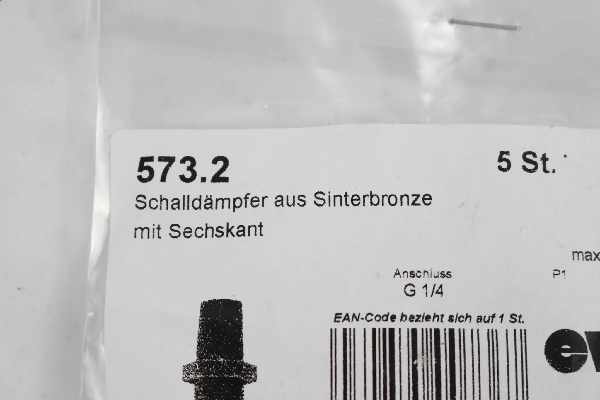 Produktfoto 1 von Ewo Schalldämpfer aus Sinterbronze 5 Stück 573.2 G 1/4