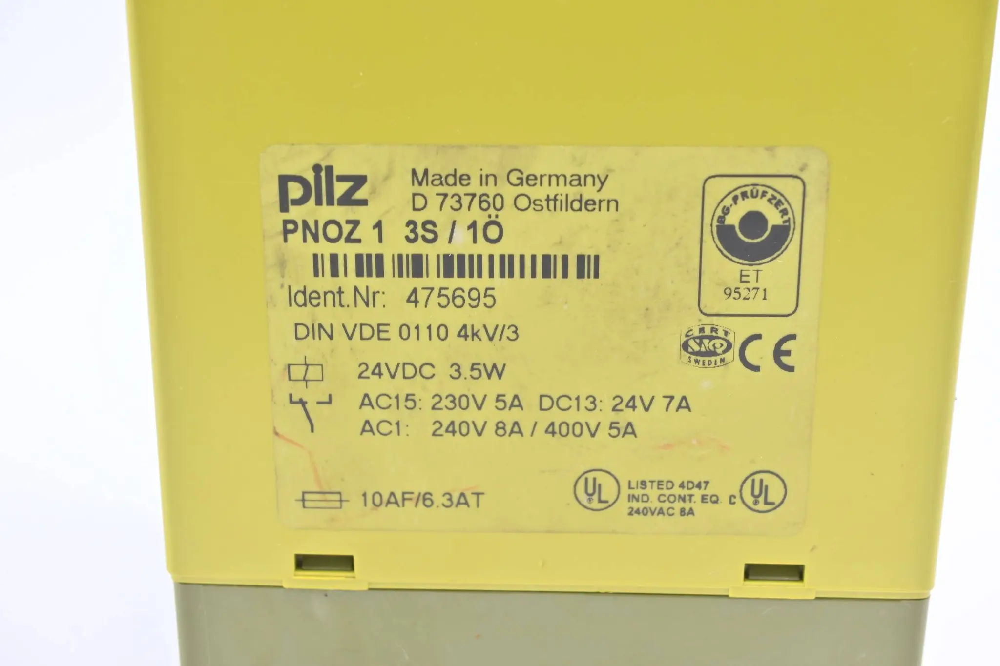 Produktfoto 1 von Pilz Sicherheitsrelais PNOZ 1 3S/1Ö ( 475695 )