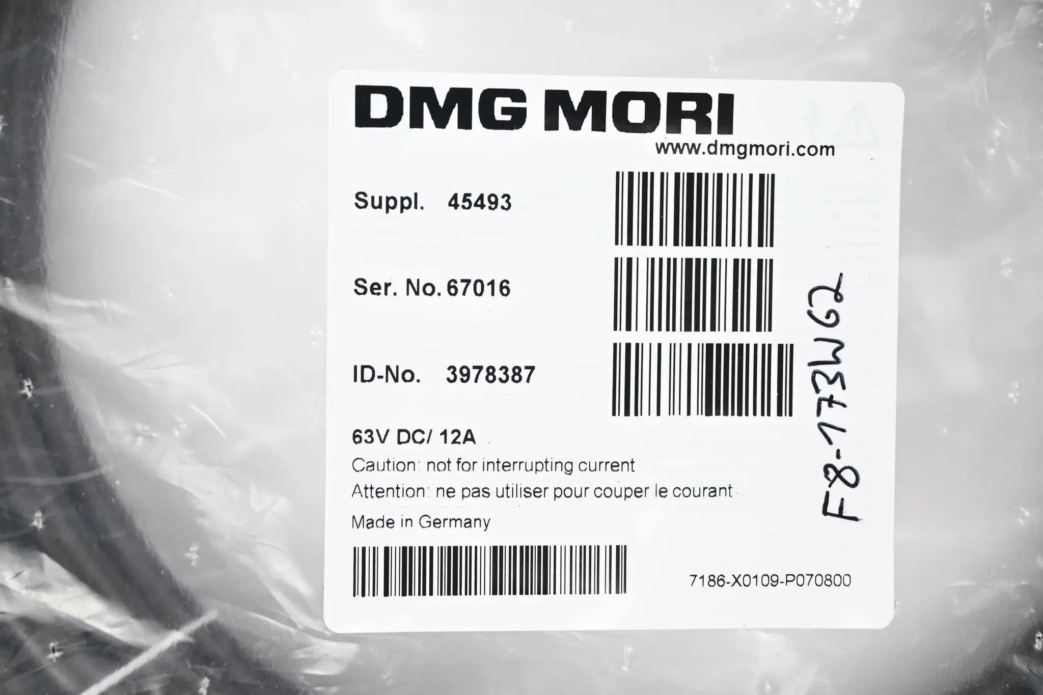 Produktfoto 1 von DMG Mori Anschlusskabel 3978387 ( 45493 ) 63VDC 12A