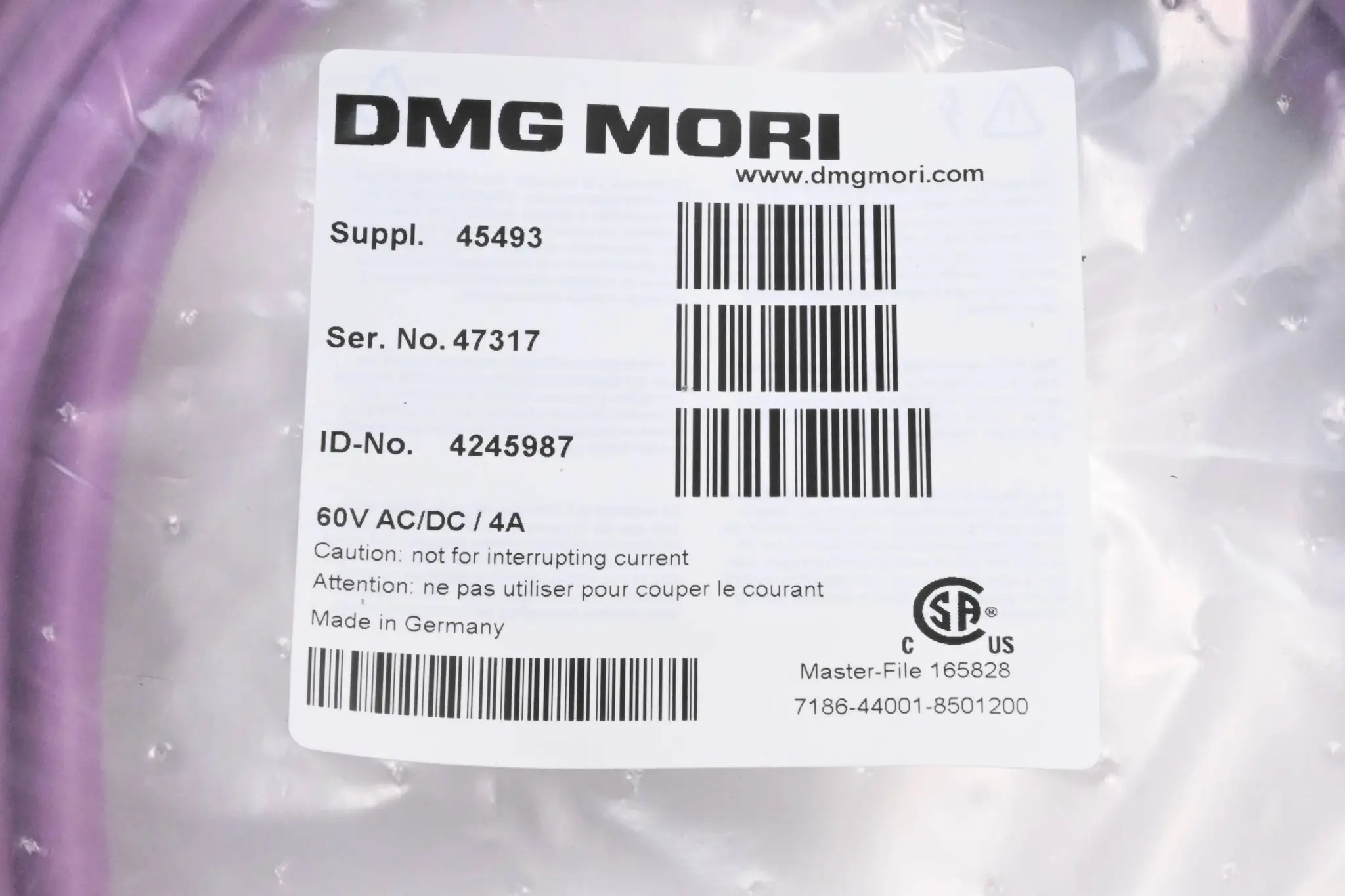 Produktfoto 1 von DMG Mori Kabel 45493 ( 4245987 ) 7186-44001-8501200