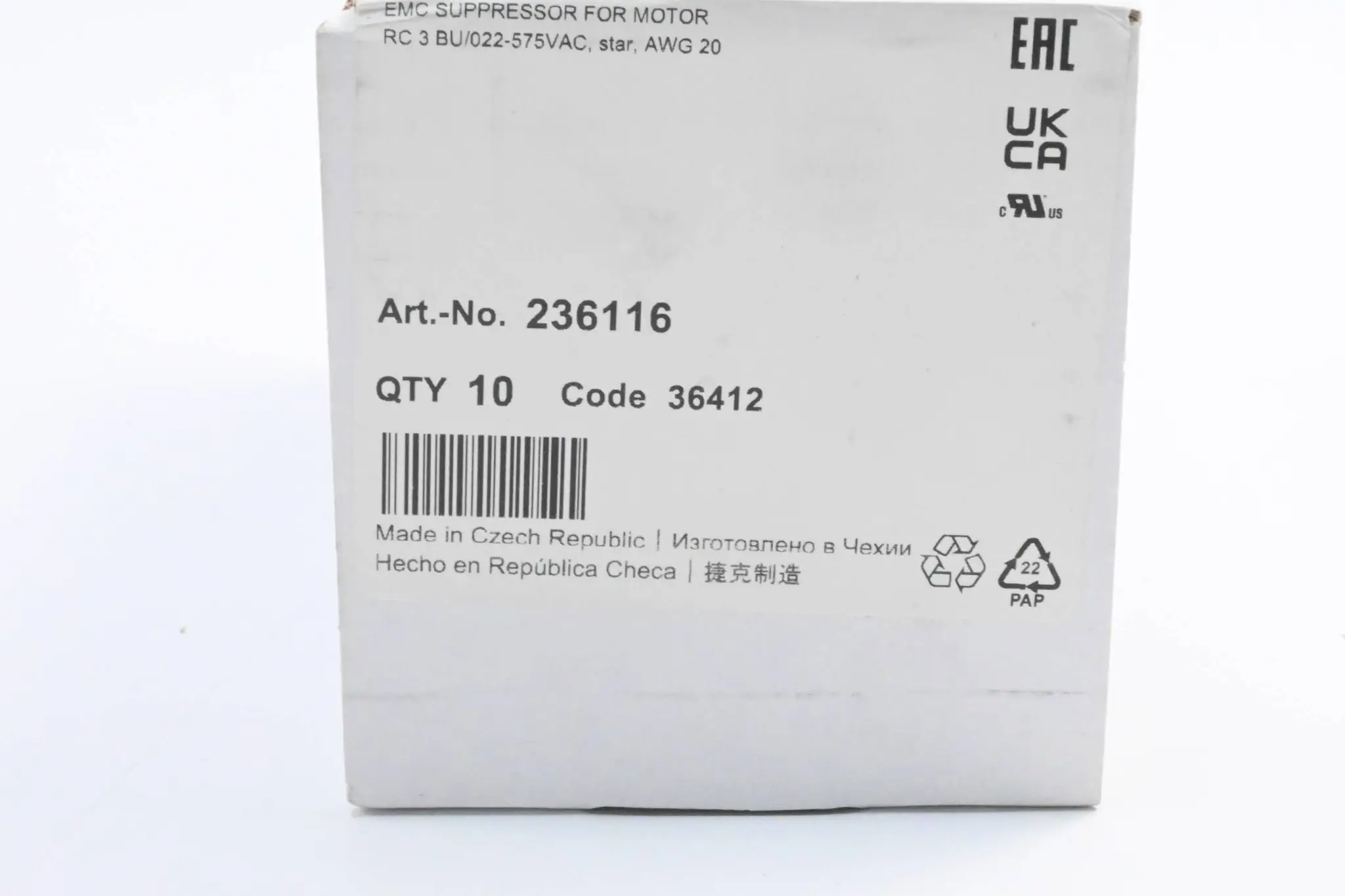 Produktfoto 1 von Murr Elektronik Entstörmodul RC 3 BU/022-575/4 ( 236116 ) 10 Stück