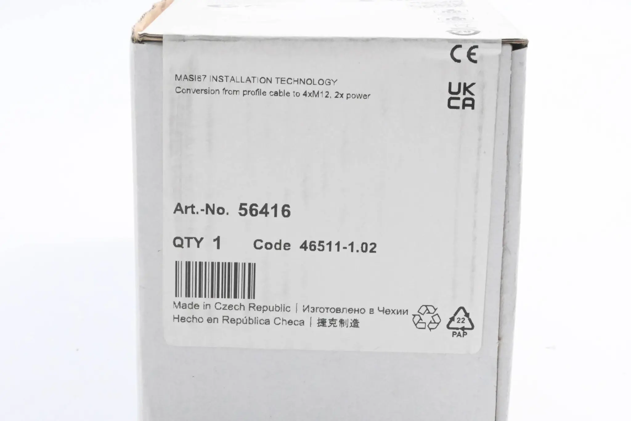 Produktfoto 1 von Murr Elektronik Passivverteiler MASI67 2xPwr 4xM12 ( 56416 )