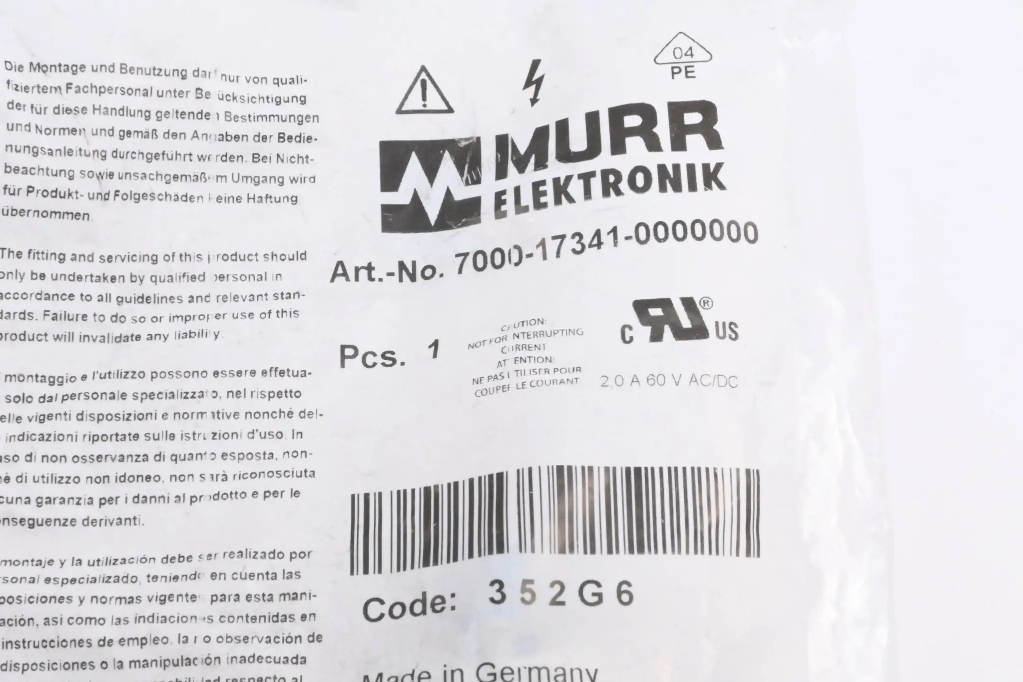 Produktfoto 1 von Murr Elektronik Schraubklemmanschluss 7000-17341-0000000