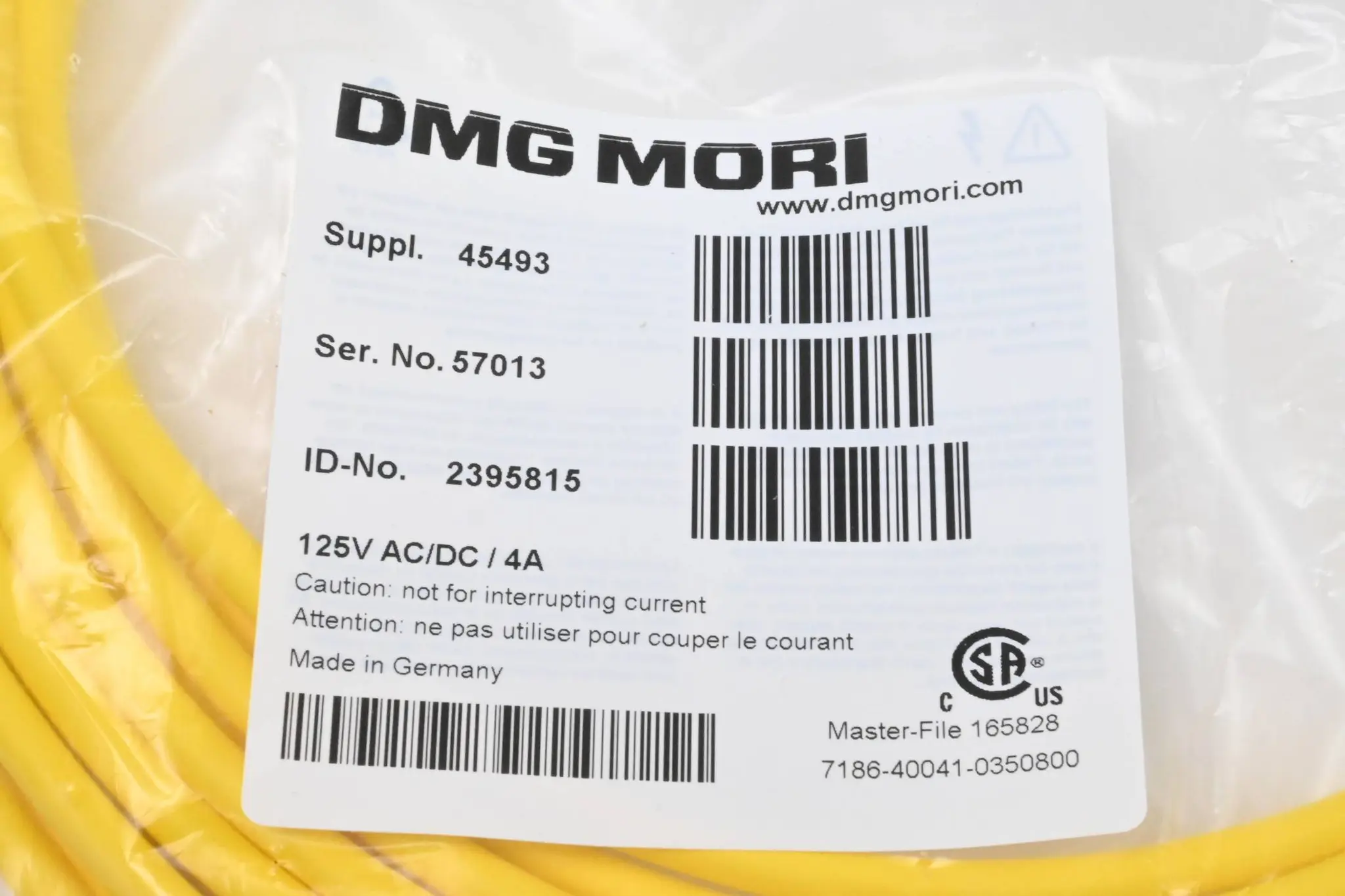 Produktfoto 1 von DMG Mori Kabel 45493 ( 2395815 ) 7186-40041-0350800